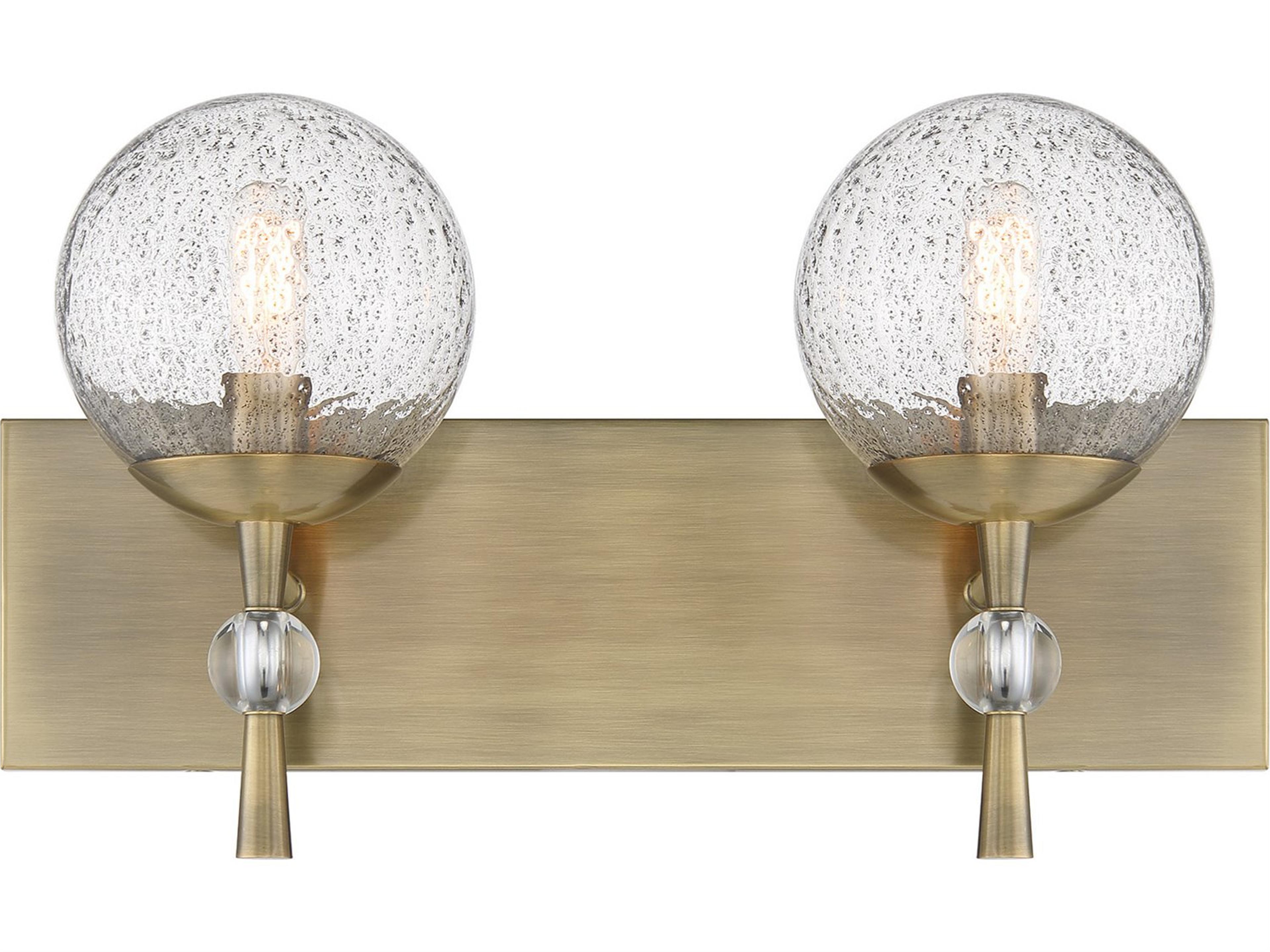 Minka Lavery Populuxe 2-Light Oxidized Aged Brass Glass Vanity Light