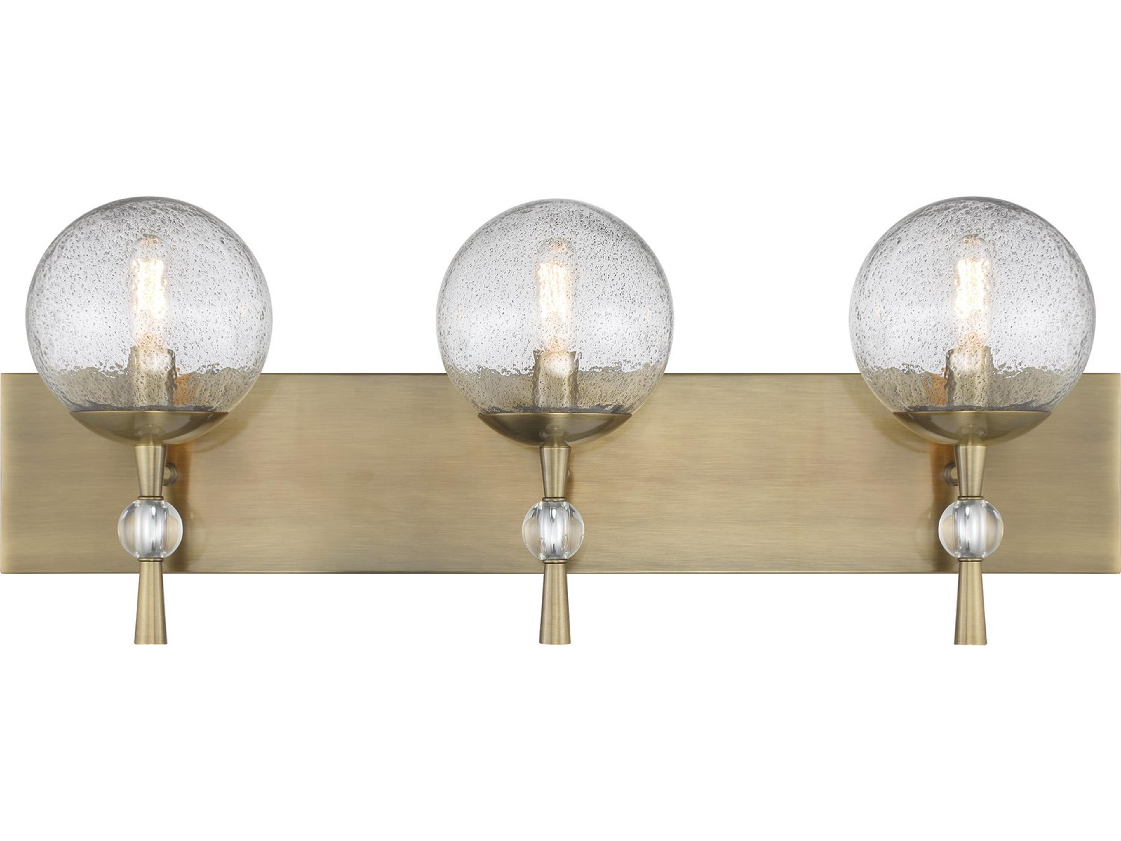 Minka Lavery Populuxe 3-Light Oxidized Aged Brass Glass Vanity Light