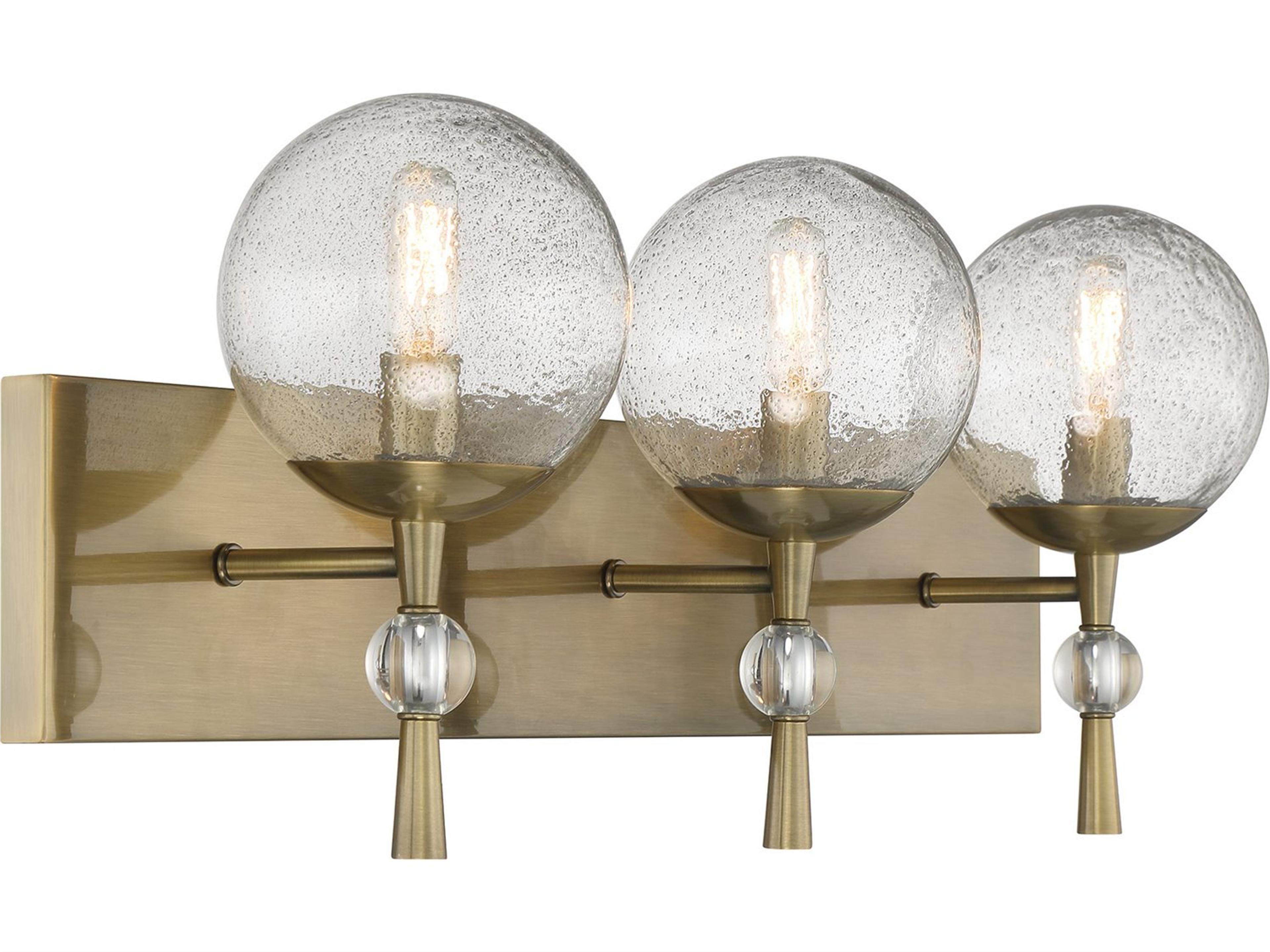 Minka Lavery Populuxe 3-Light Oxidized Aged Brass Glass Vanity Light