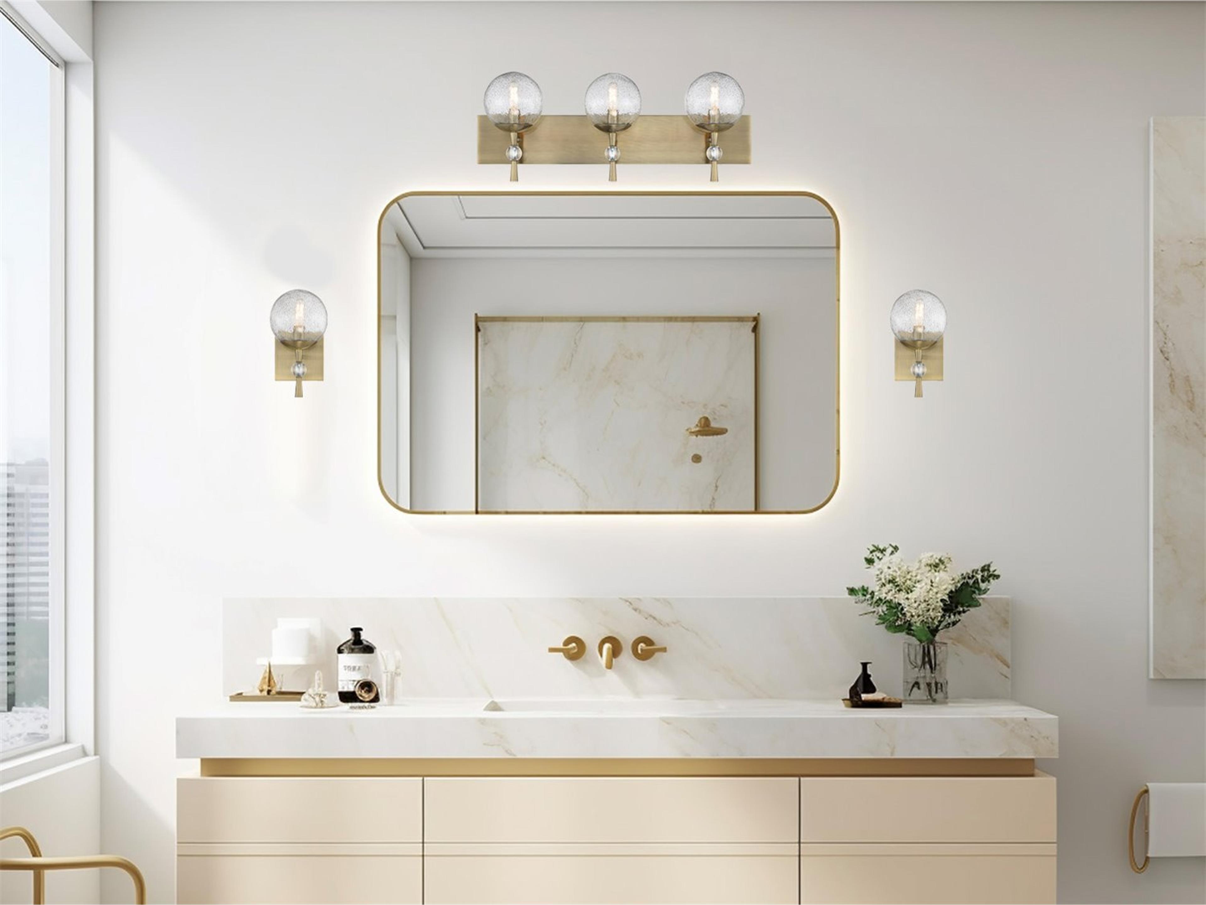 Minka Lavery Populuxe 3-Light Oxidized Aged Brass Glass Vanity Light