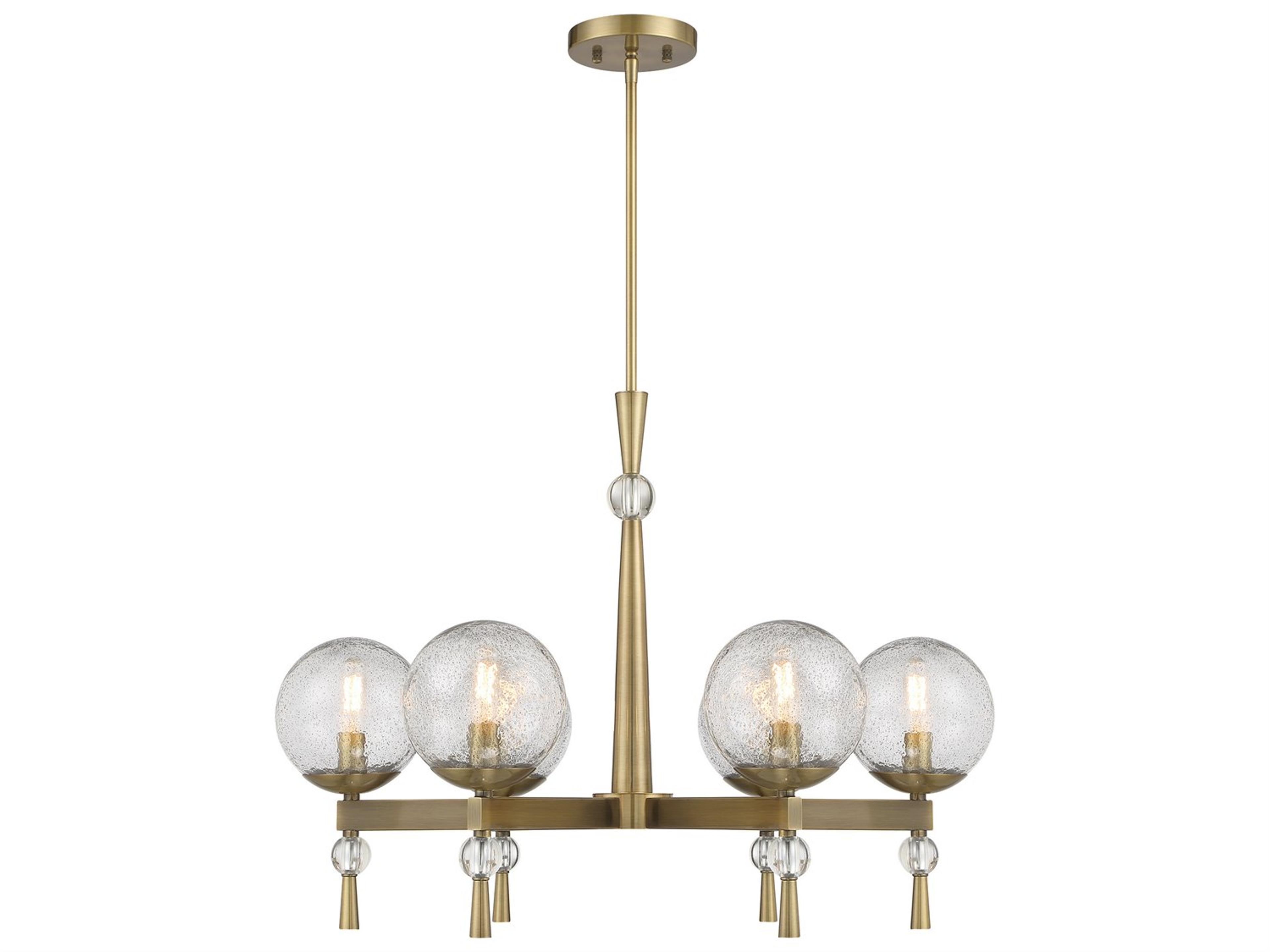 Minka Lavery Populuxe 6-Light Oxidized Aged Brass Glass Candelabra Globe Chandelier