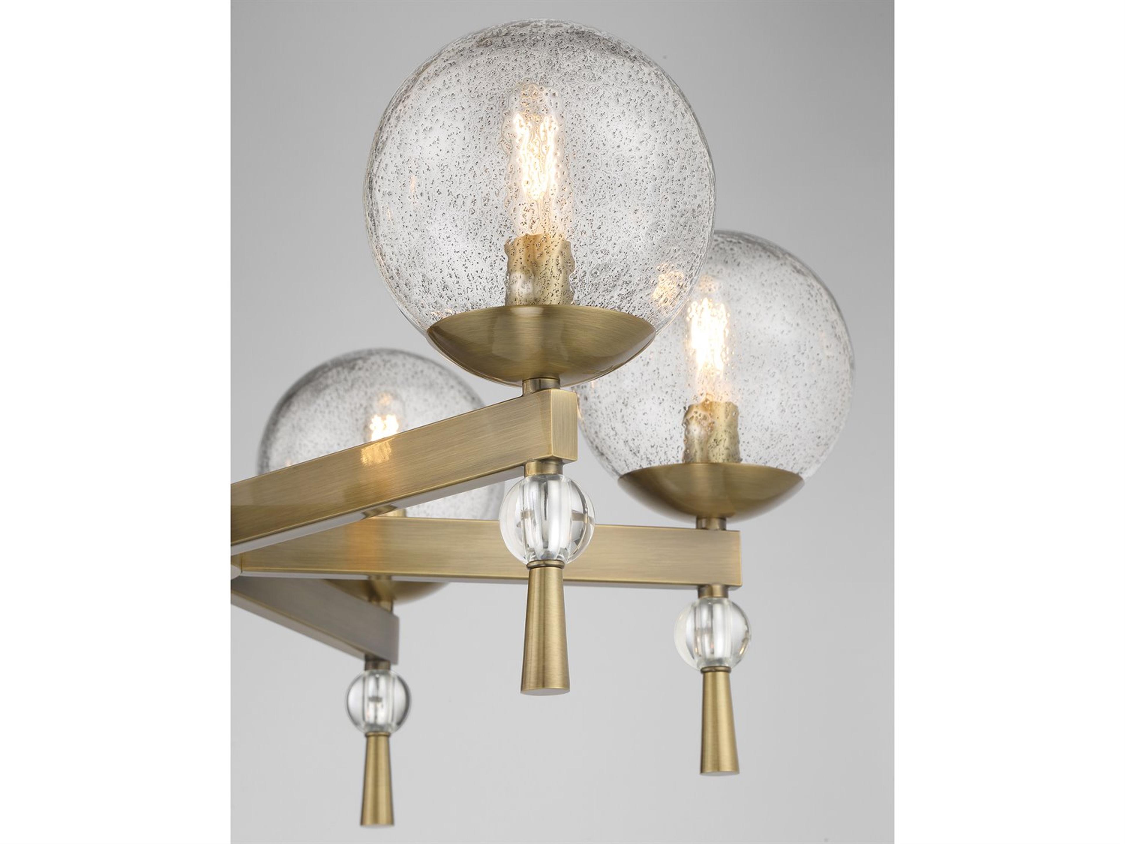 Minka Lavery Populuxe 6-Light Oxidized Aged Brass Glass Candelabra Globe Chandelier