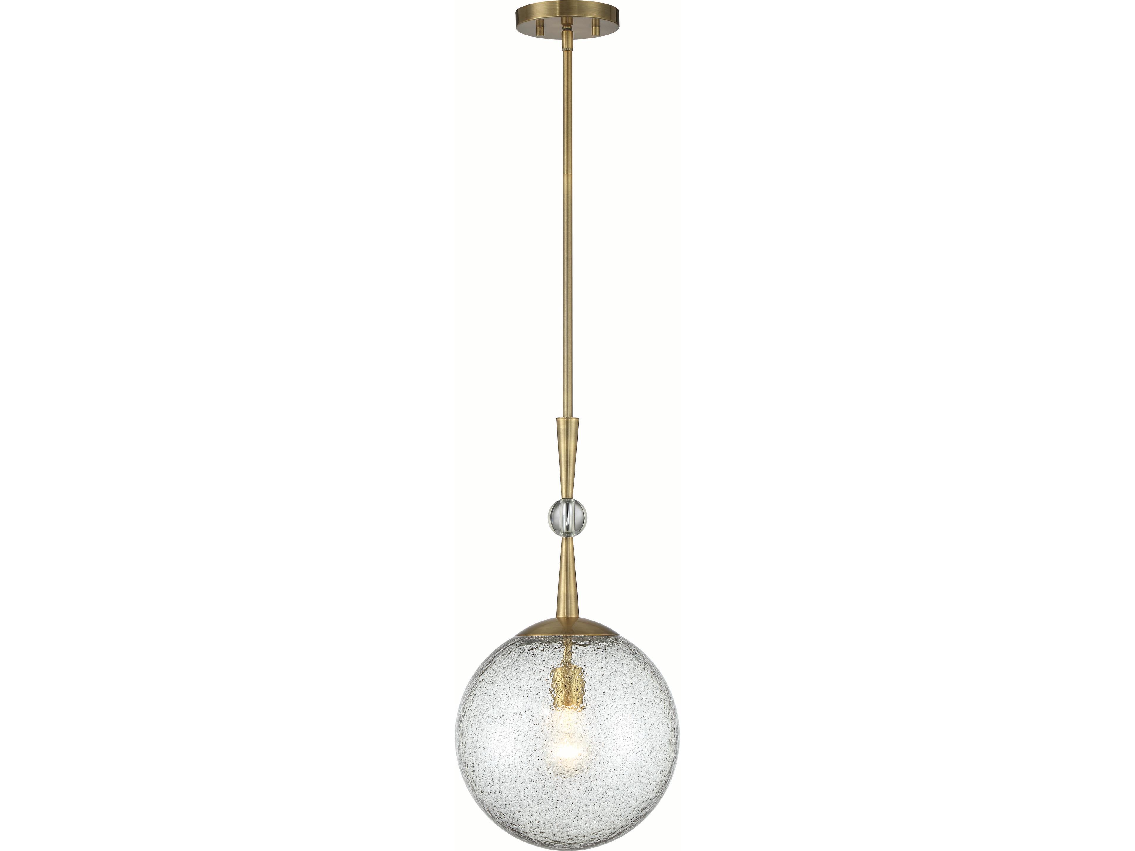 Populuxe 1-Light Oxidized Aged Brass Glass Mini Pendant