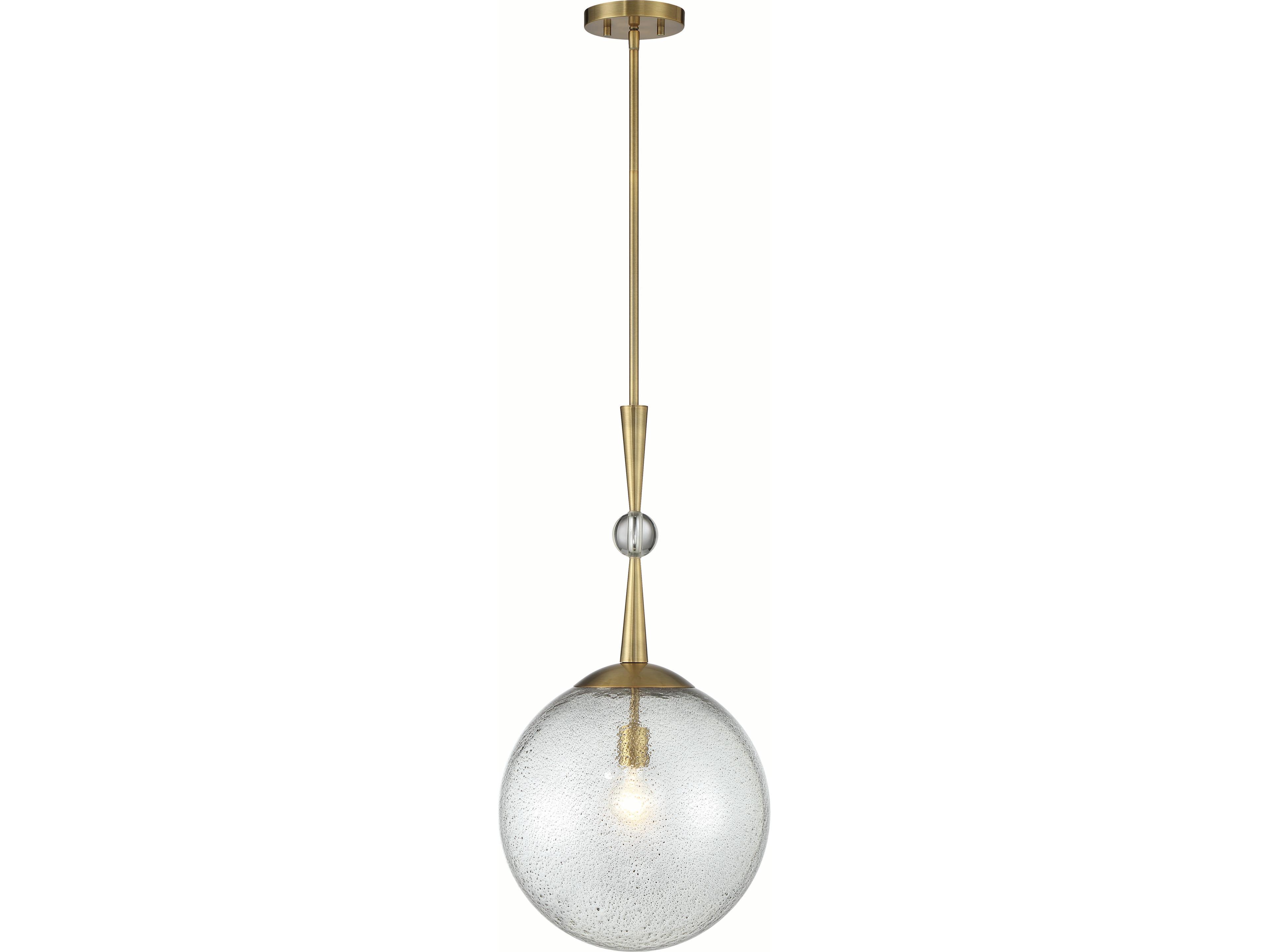 Populuxe 1-Light Oxidized Aged Brass Glass Pendant