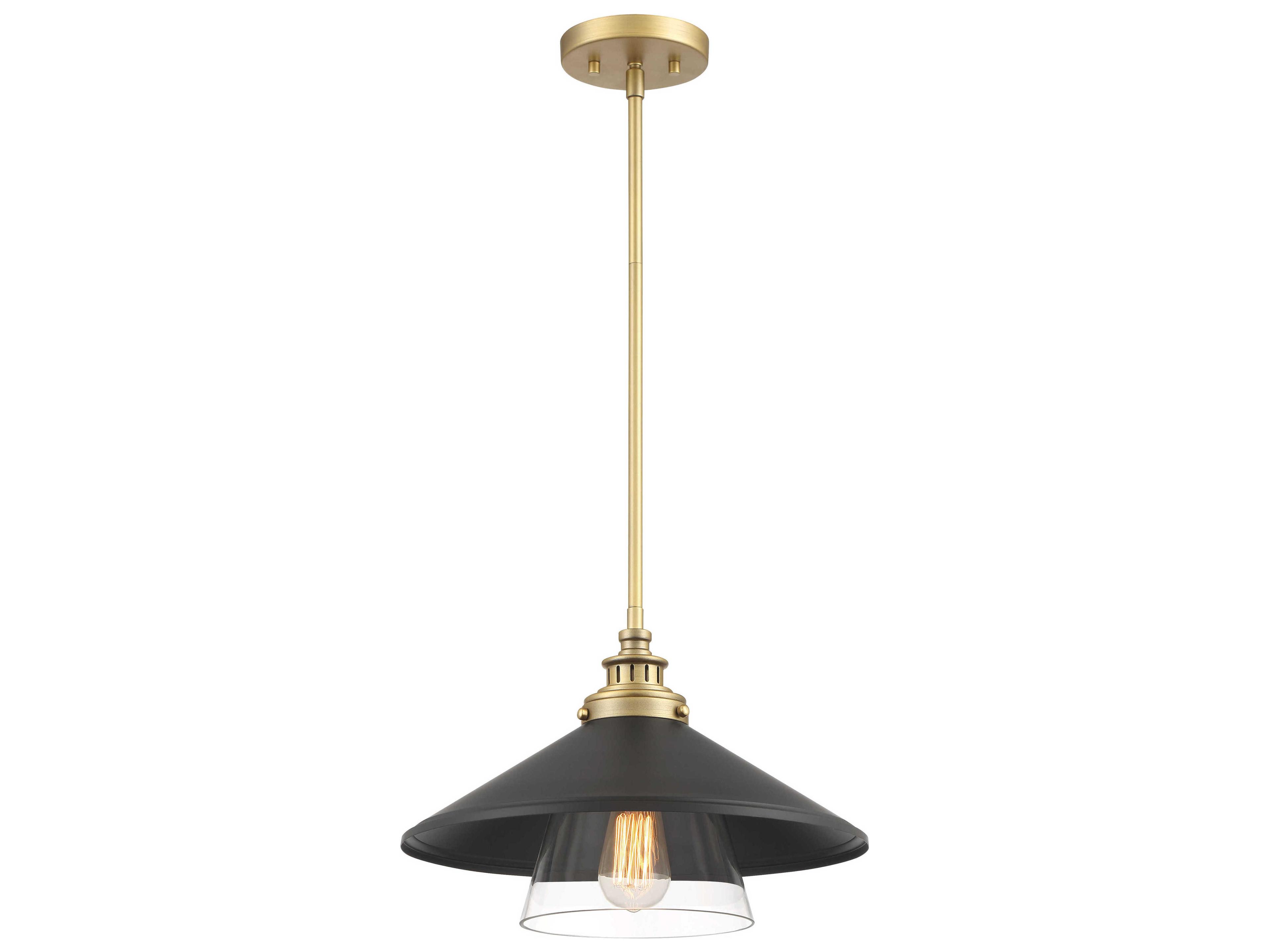 Segan 1-Light Coal Painted Soft Brass Black Pendant