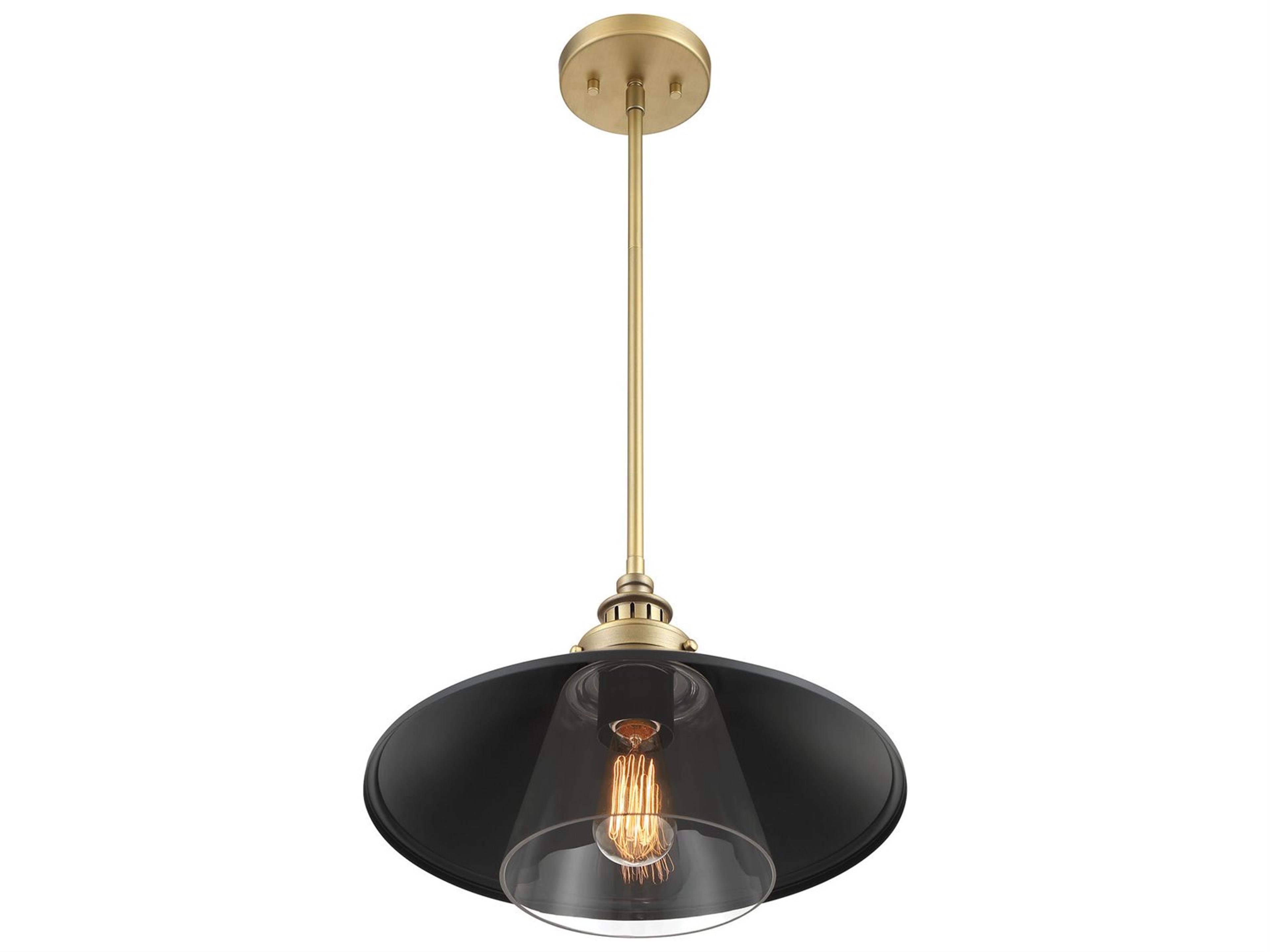 Minka Lavery Segan 1-Light Coal Painted Soft Brass Black Pendant