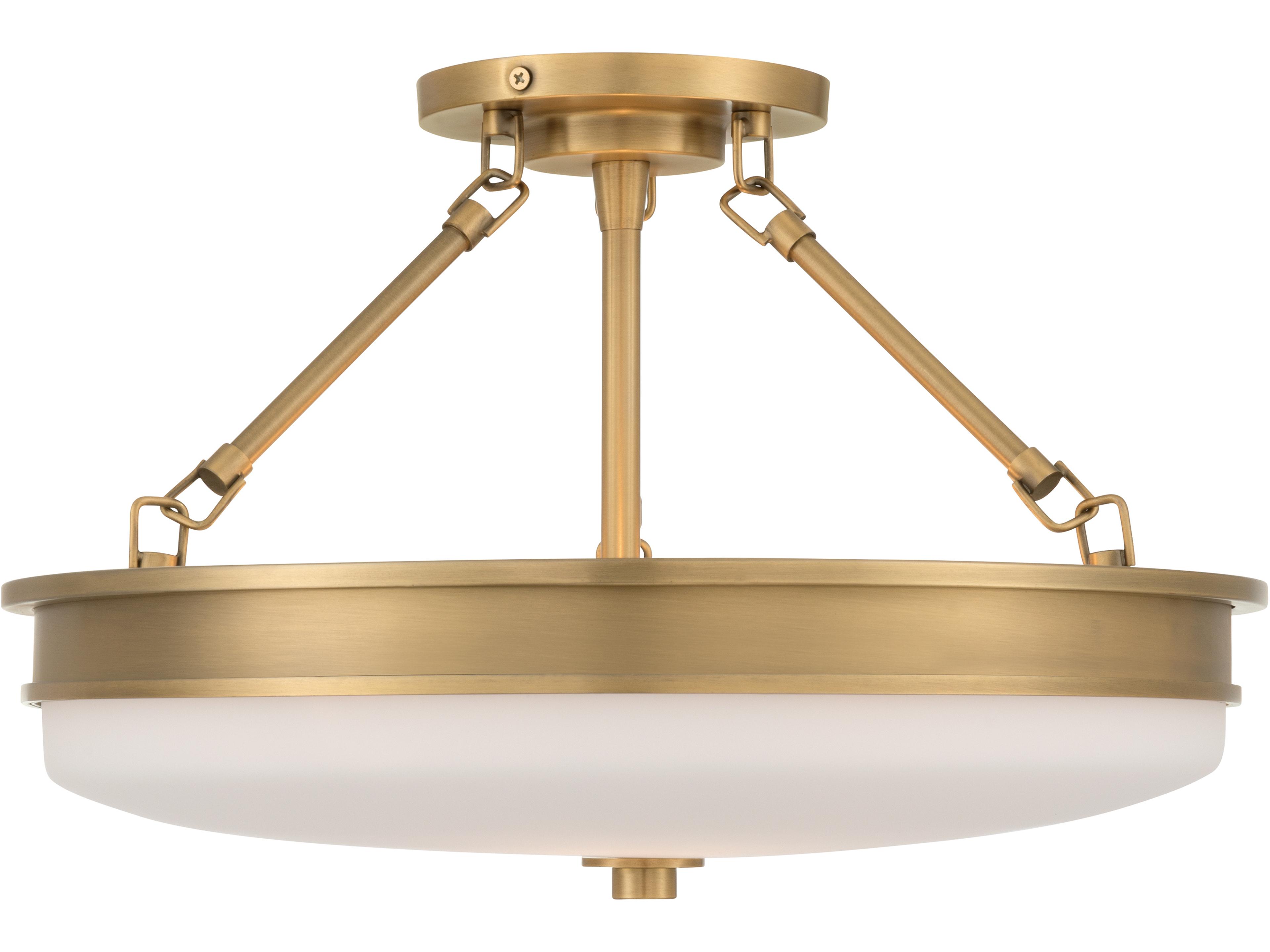 Minka Lavery Halora 3-Light Legacy Brass Round Semi Flush Mount