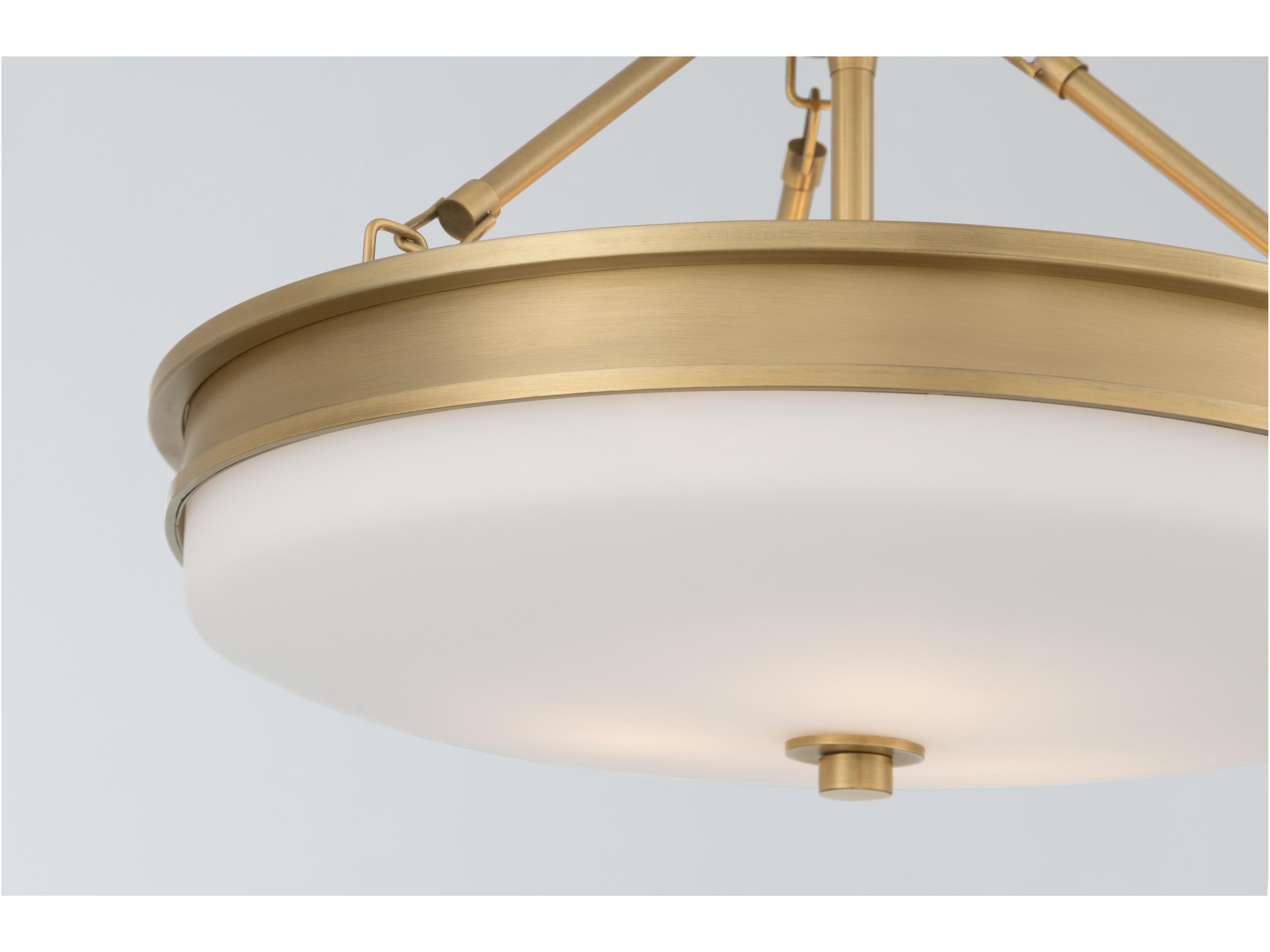 Minka Lavery Halora 3-Light Legacy Brass Round Semi Flush Mount