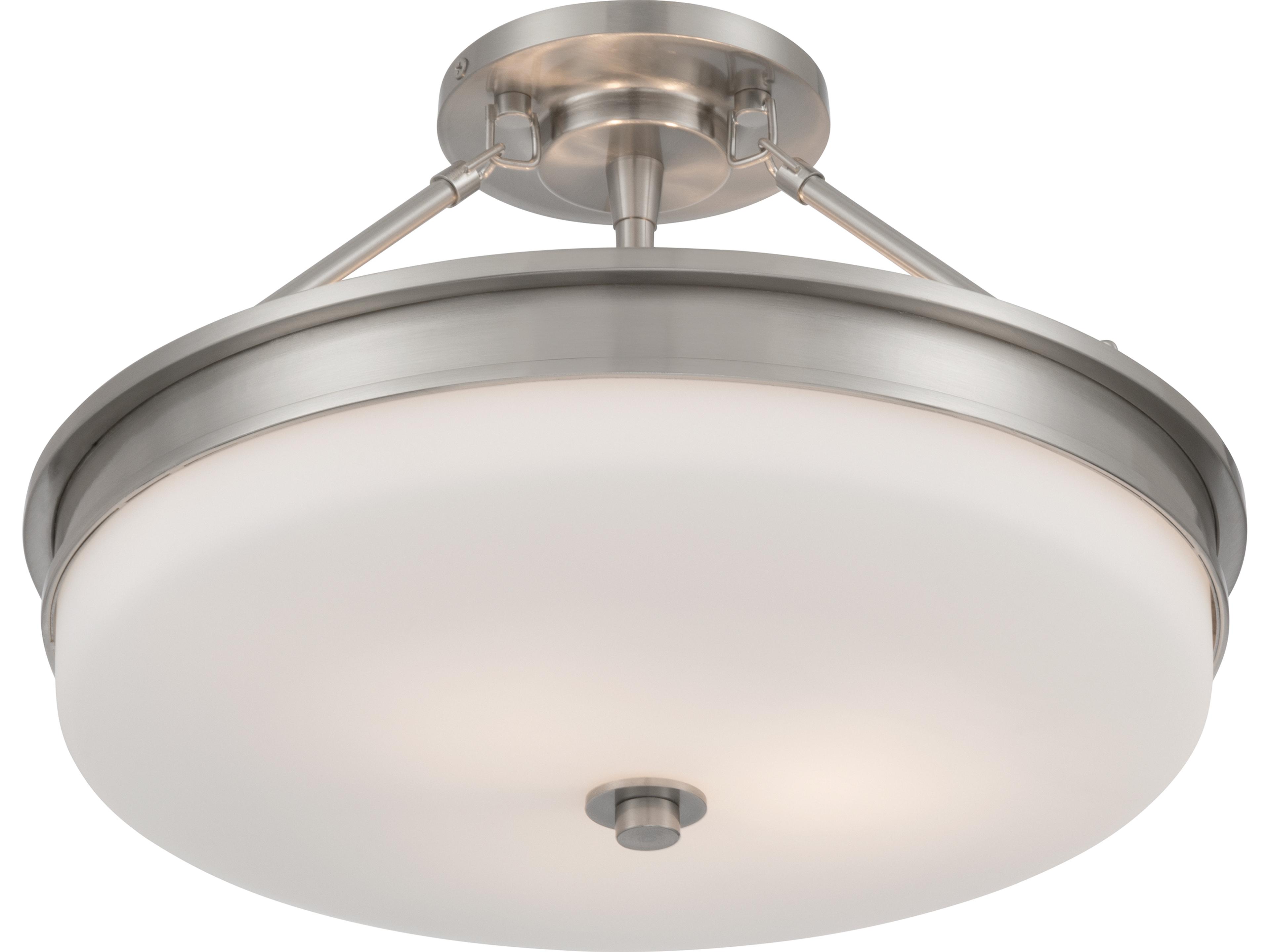 Minka Lavery Halora 3-Light Brushed Nickel Round Semi Flush Mount