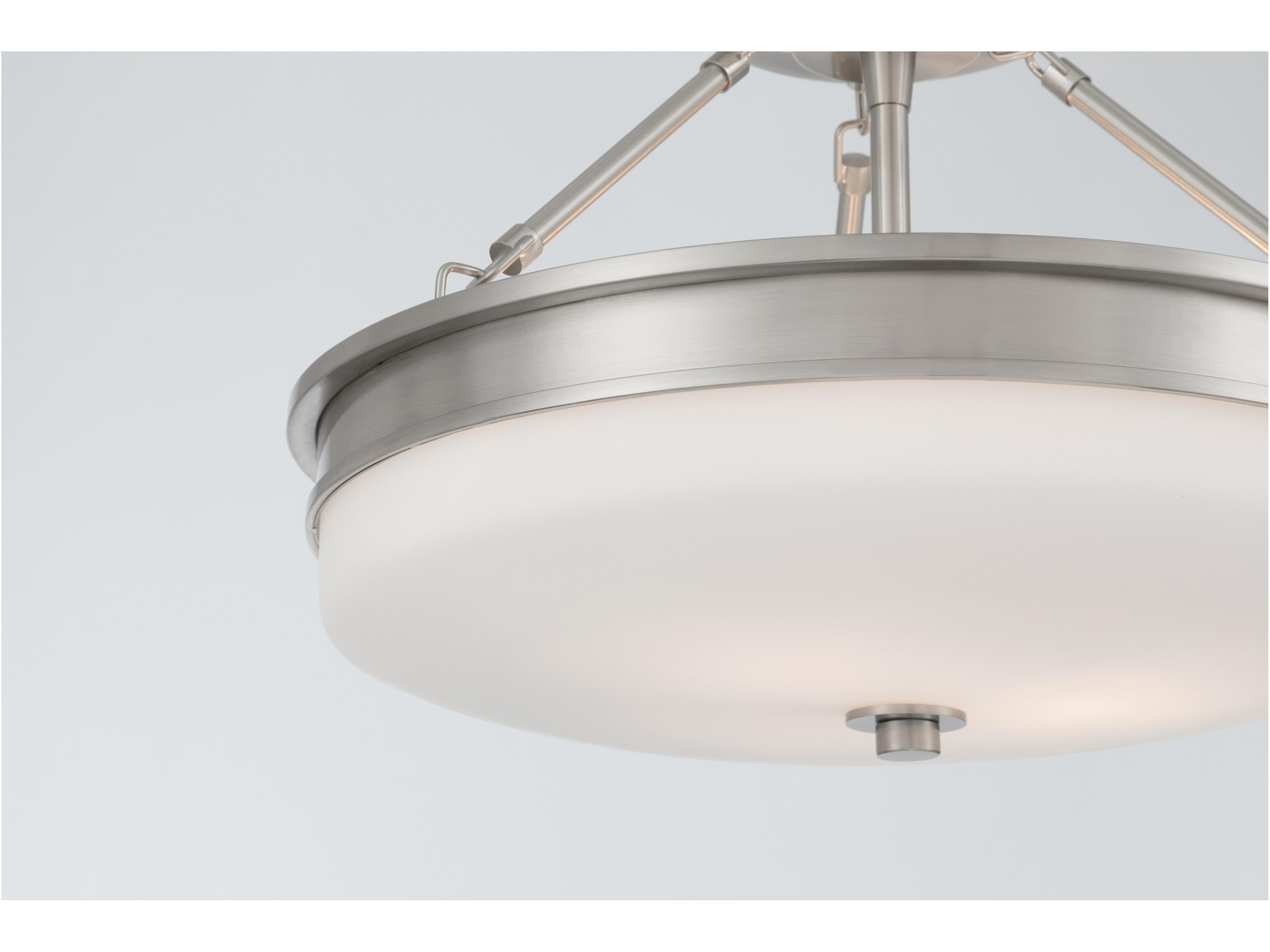 Minka Lavery Halora 3-Light Brushed Nickel Round Semi Flush Mount