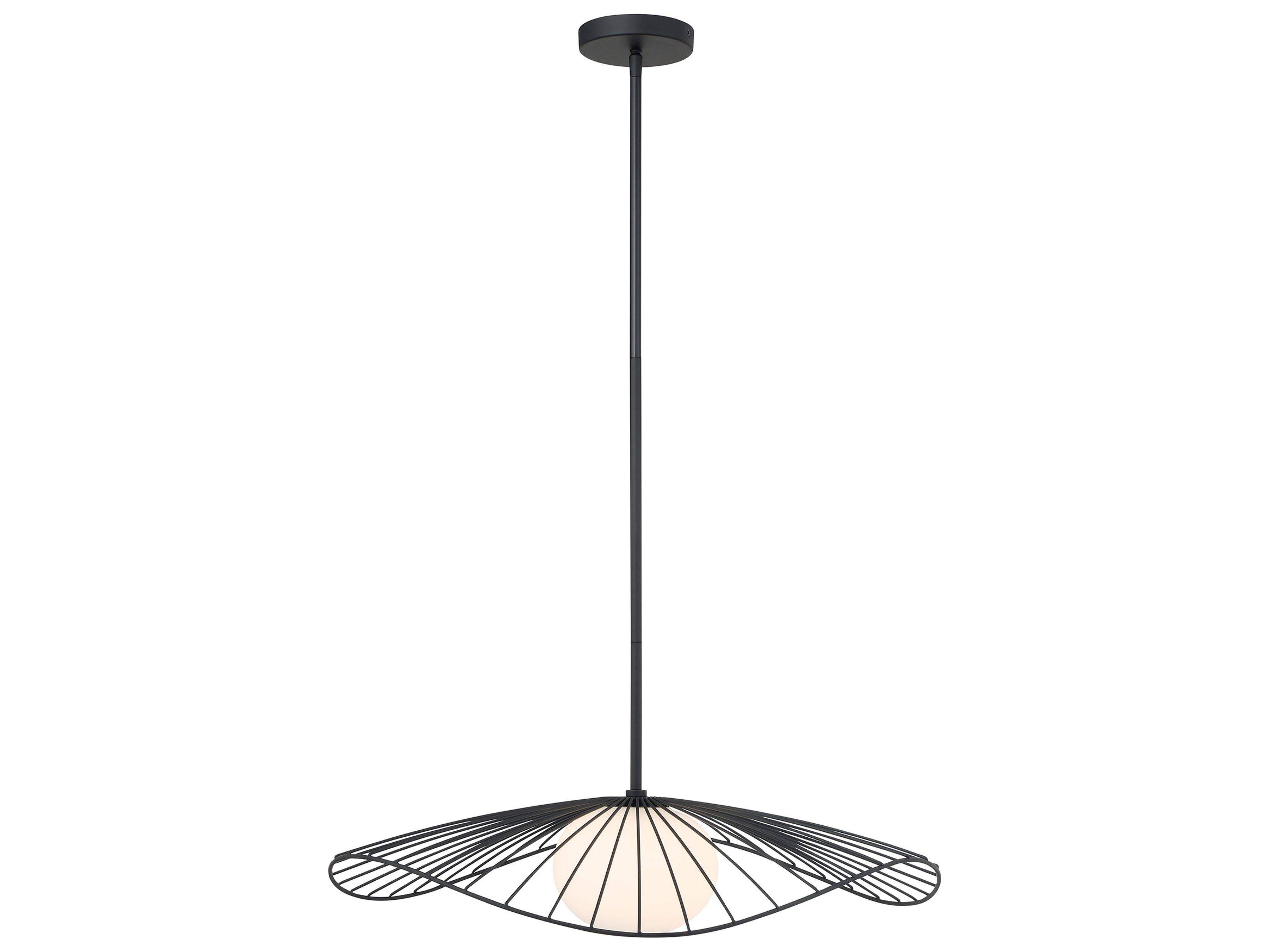 Langley 1-Light Dark Matte Black Globe Pendant