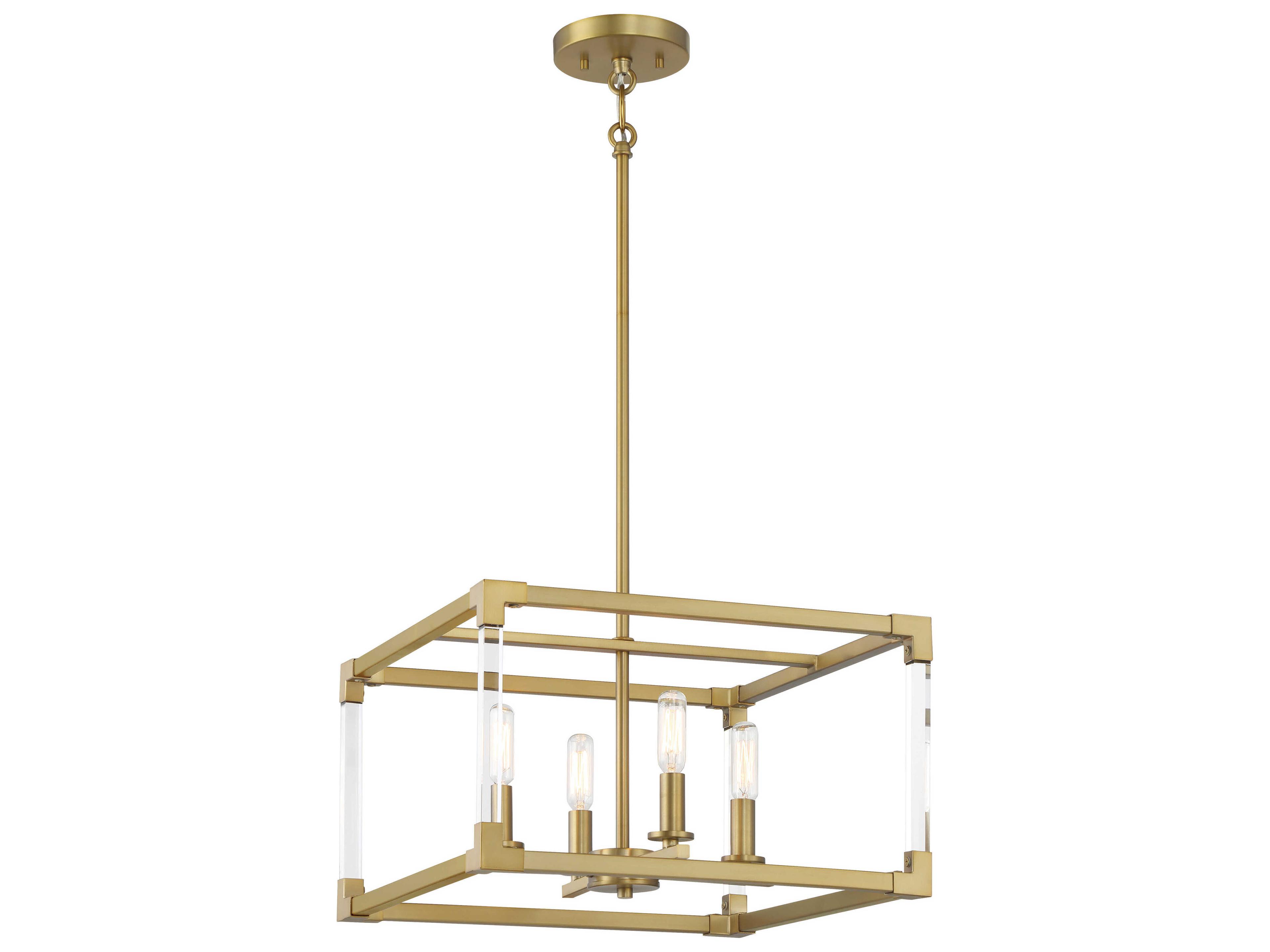 Oro District 4-Light Soft Brass Pendant
