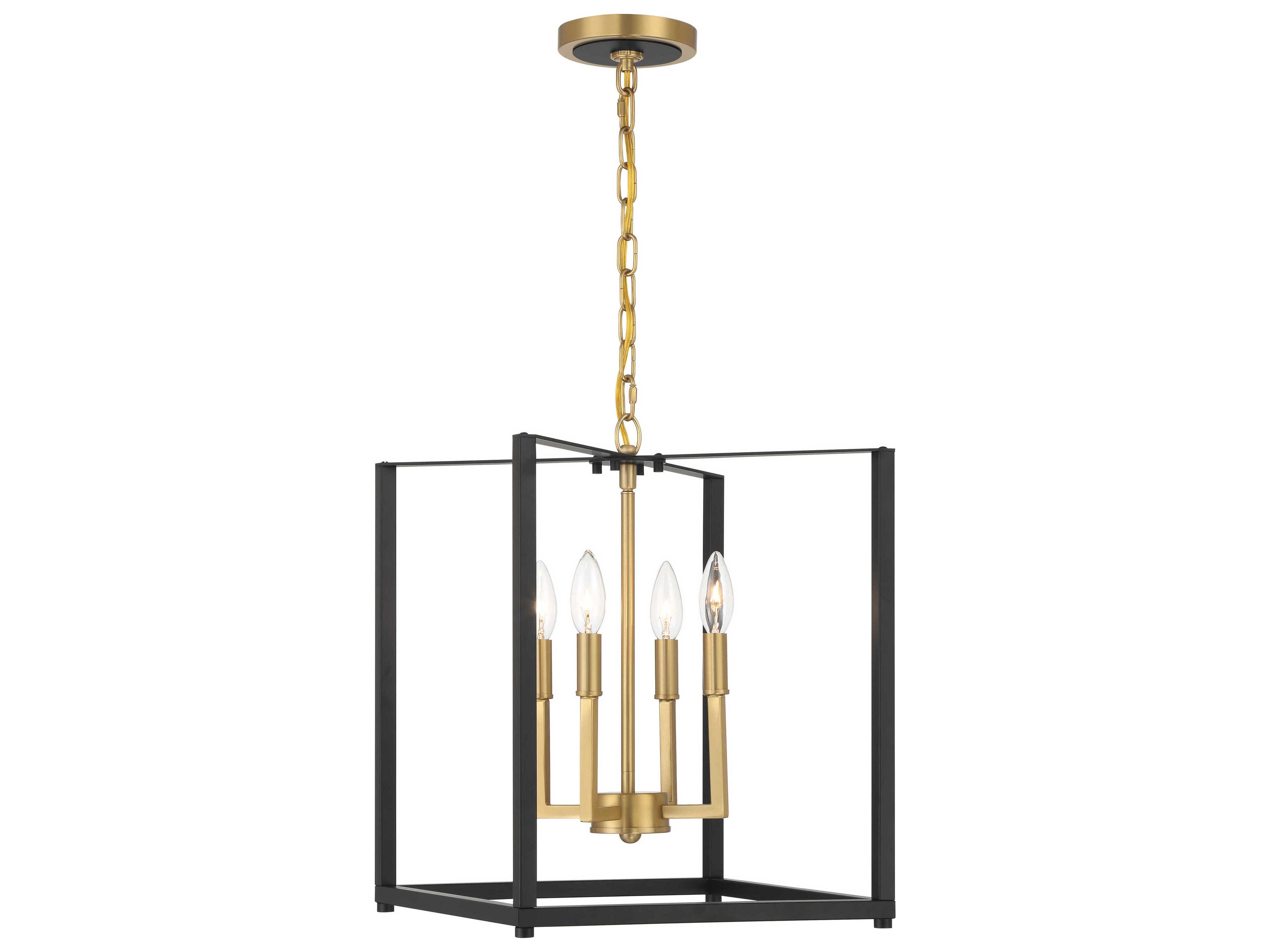 Colwick 4-Light Coal Black Signature Brass Pendant
