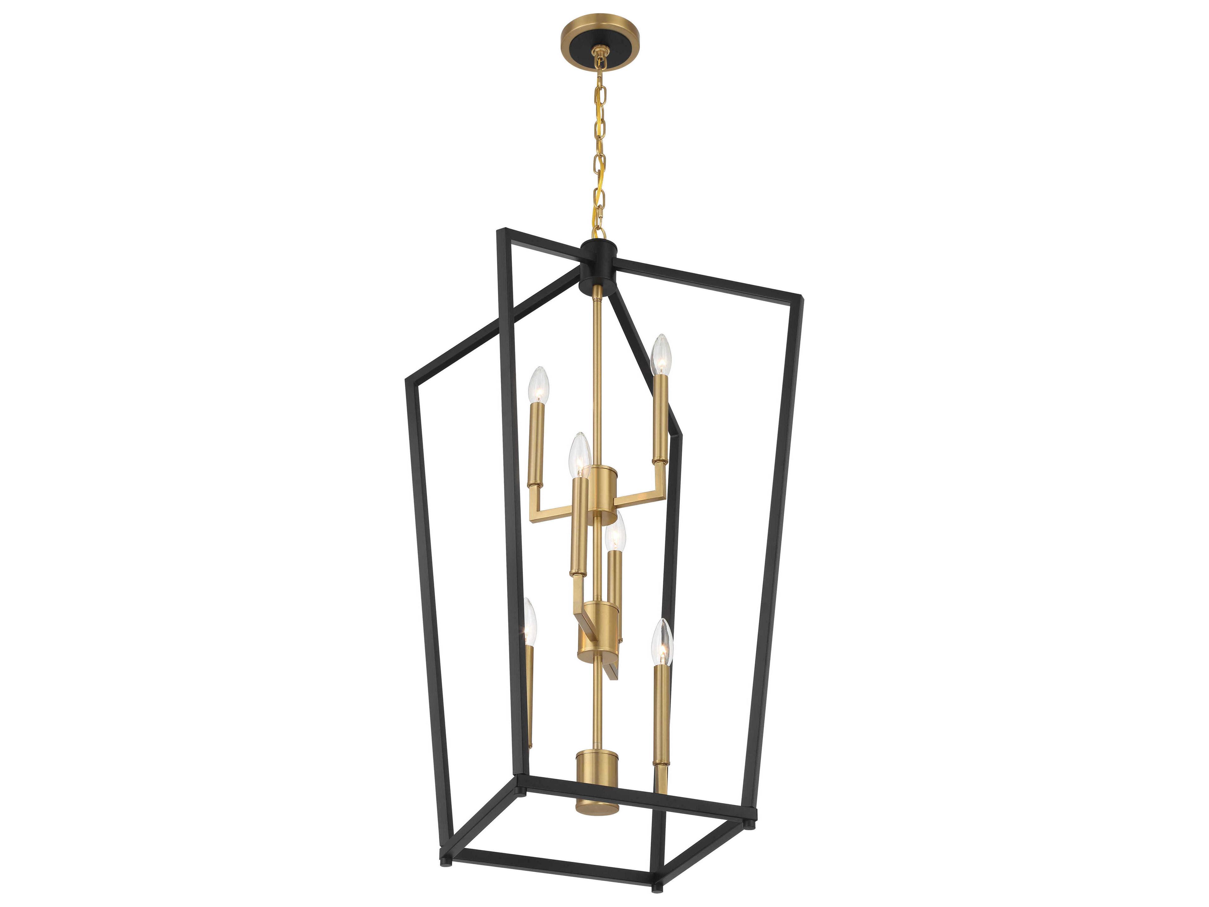 Minka Lavery Colwick 6-Light Coal Black Signature Brass Tiered Pendant