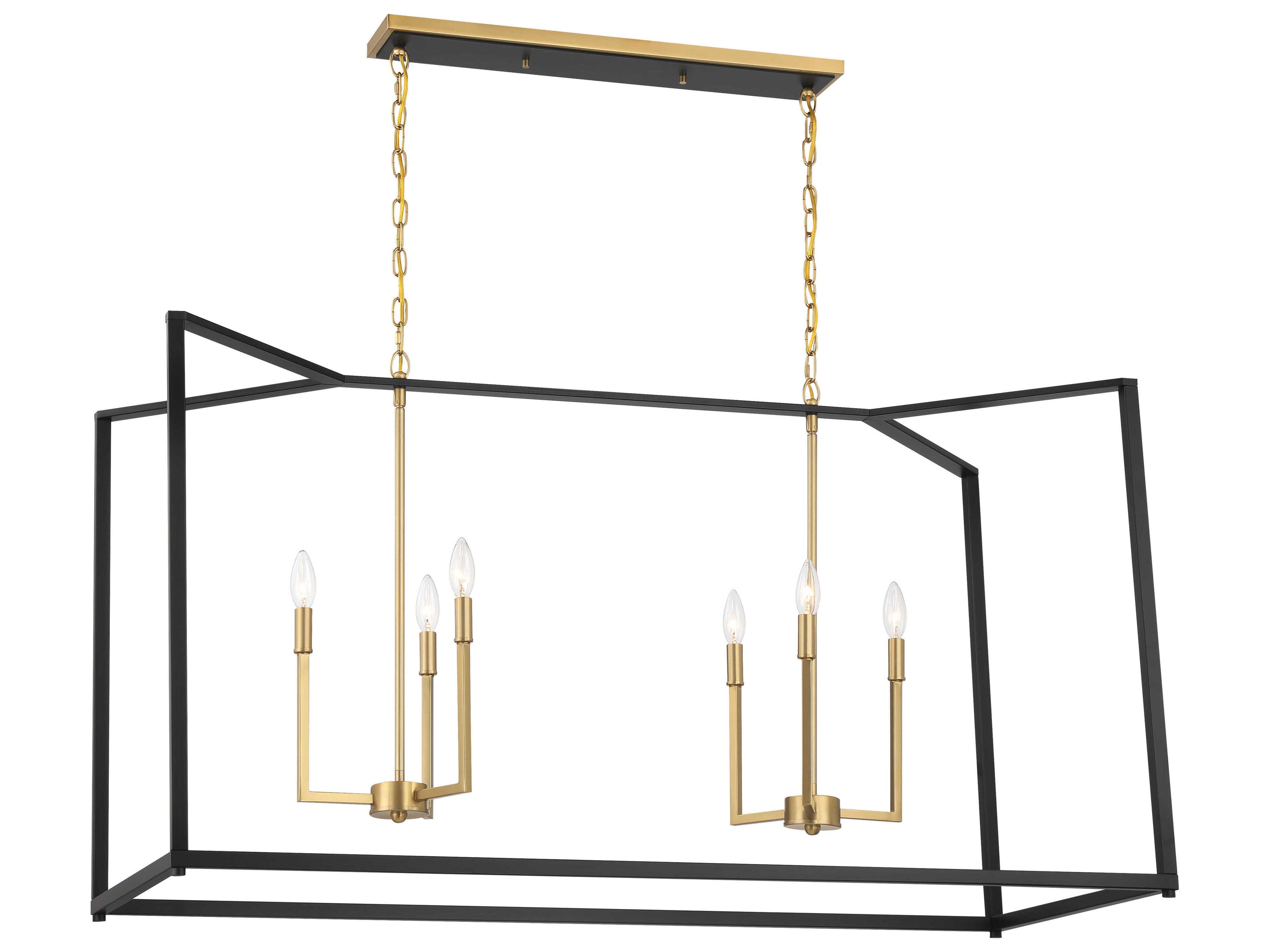 Colwick 6-Light Coal Black Signature Brass Island Pendant