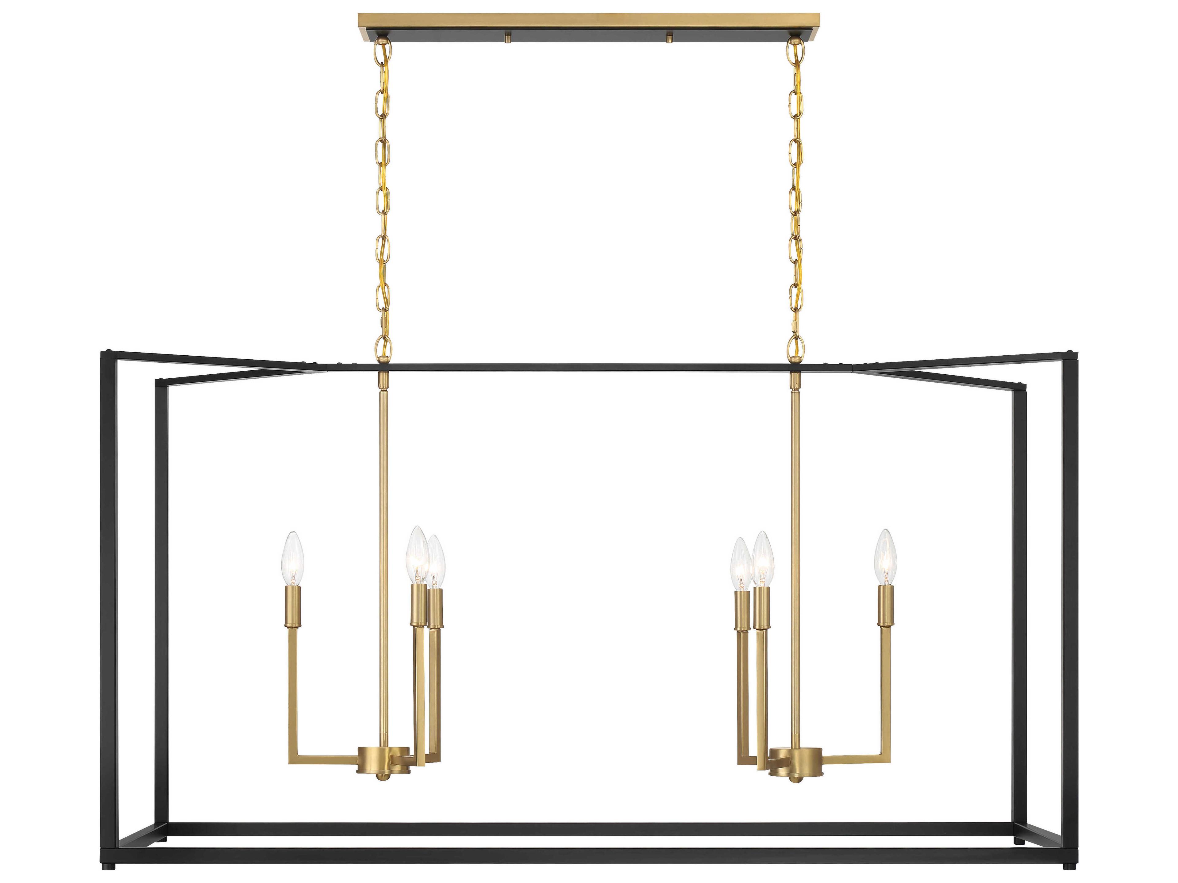 Minka Lavery Colwick 6-Light Coal Black Signature Brass Island Pendant