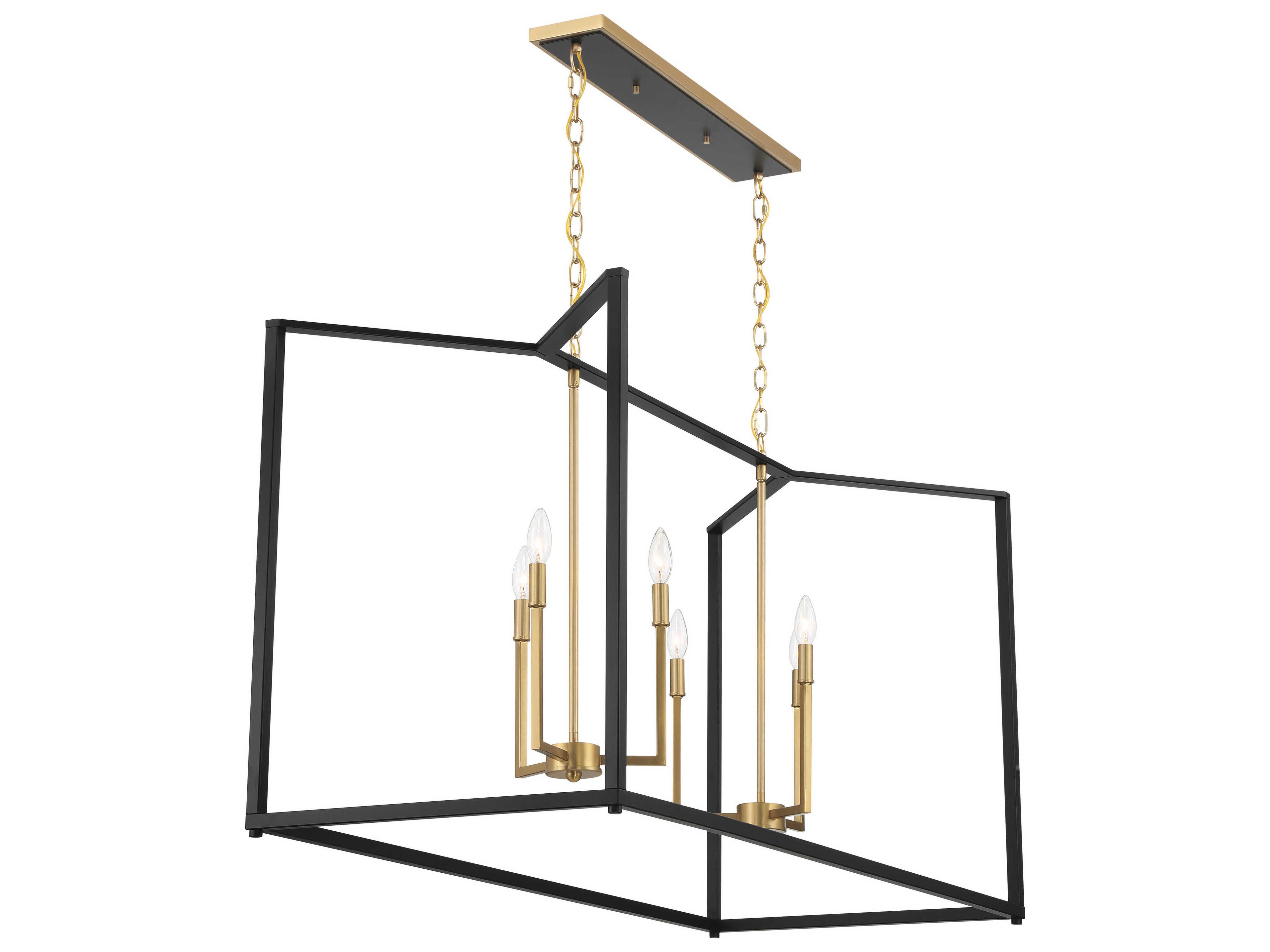 Minka Lavery Colwick 6-Light Coal Black Signature Brass Island Pendant
