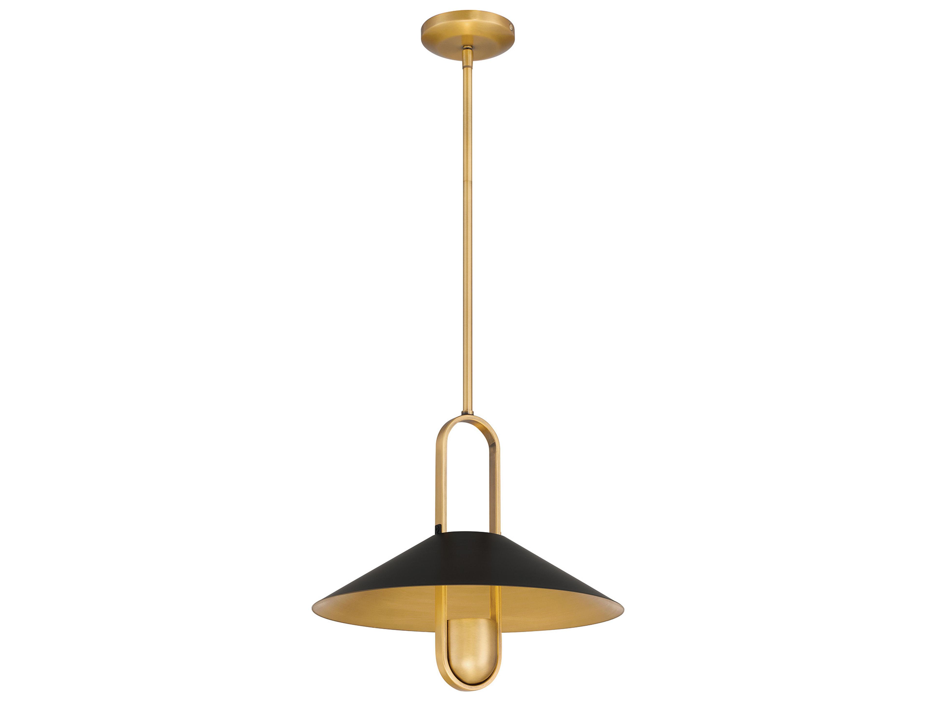 Minka Lavery Goldenridge 1-Light Legacy Brass Dark Matte Black Pendant