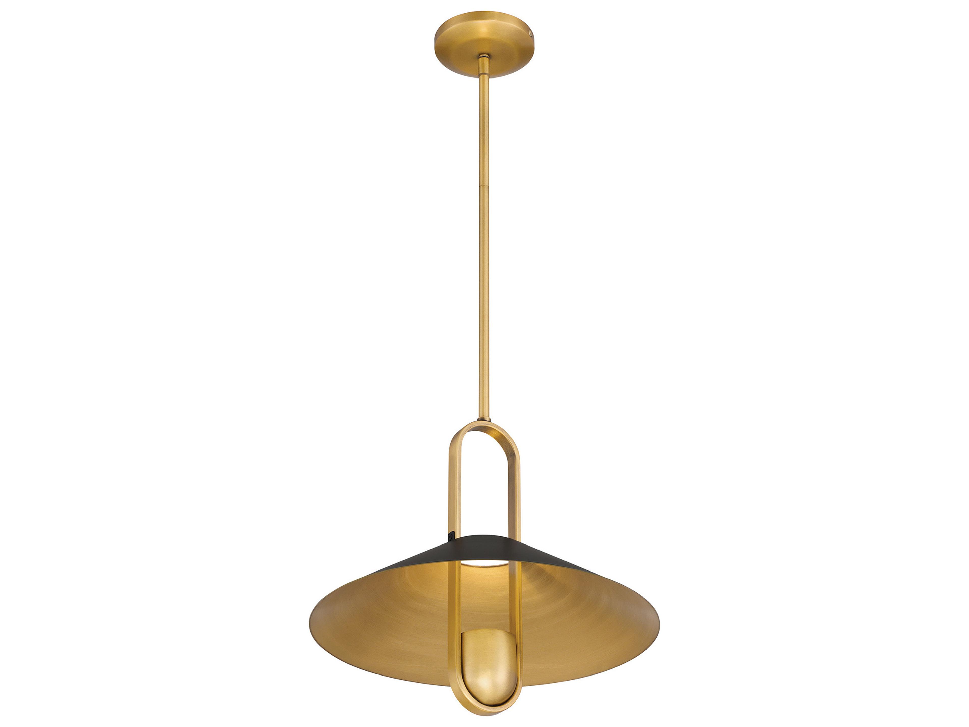 Minka Lavery Goldenridge 1-Light Legacy Brass Dark Matte Black Pendant