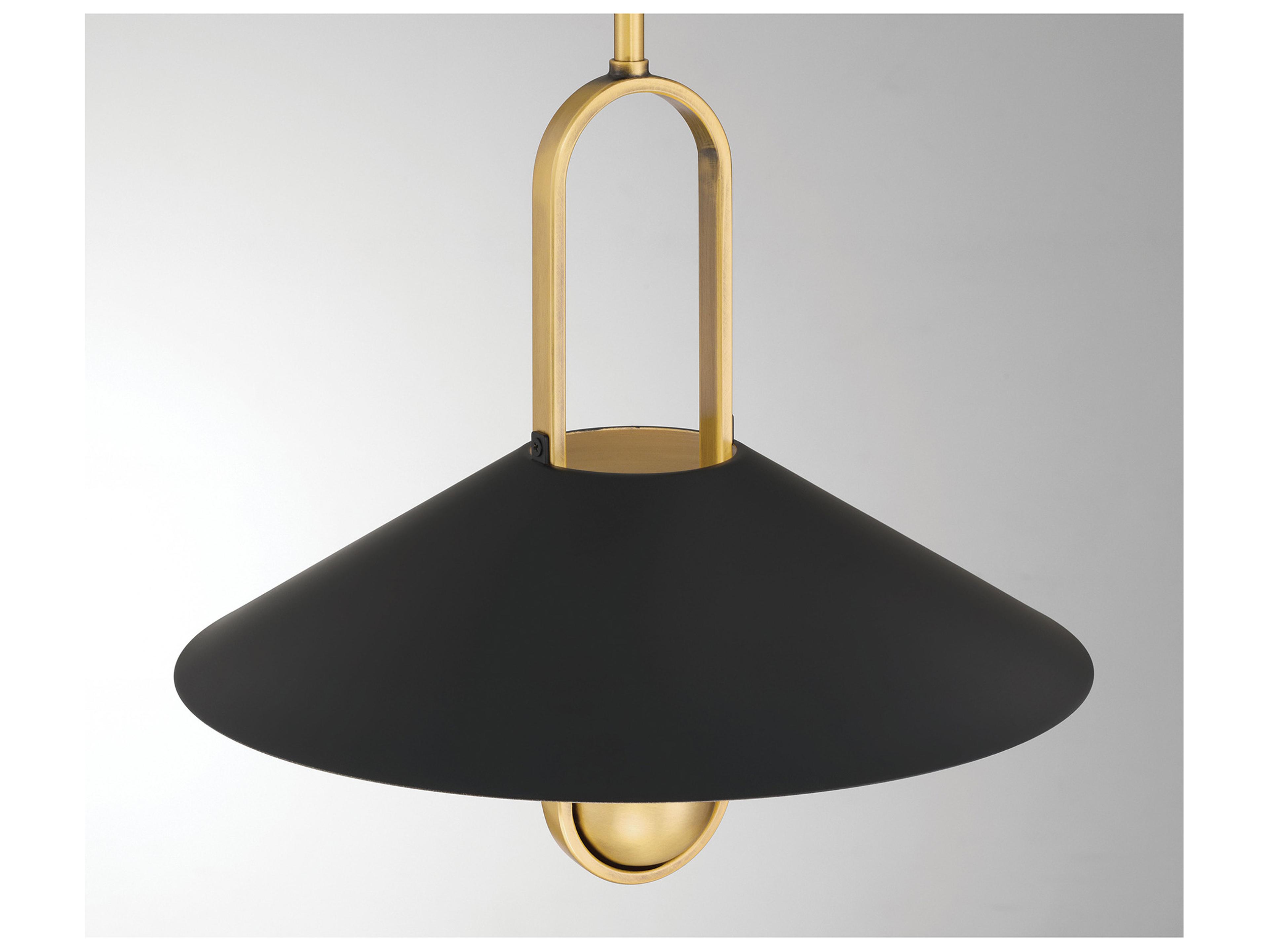 Minka Lavery Goldenridge 1-Light Legacy Brass Dark Matte Black Pendant