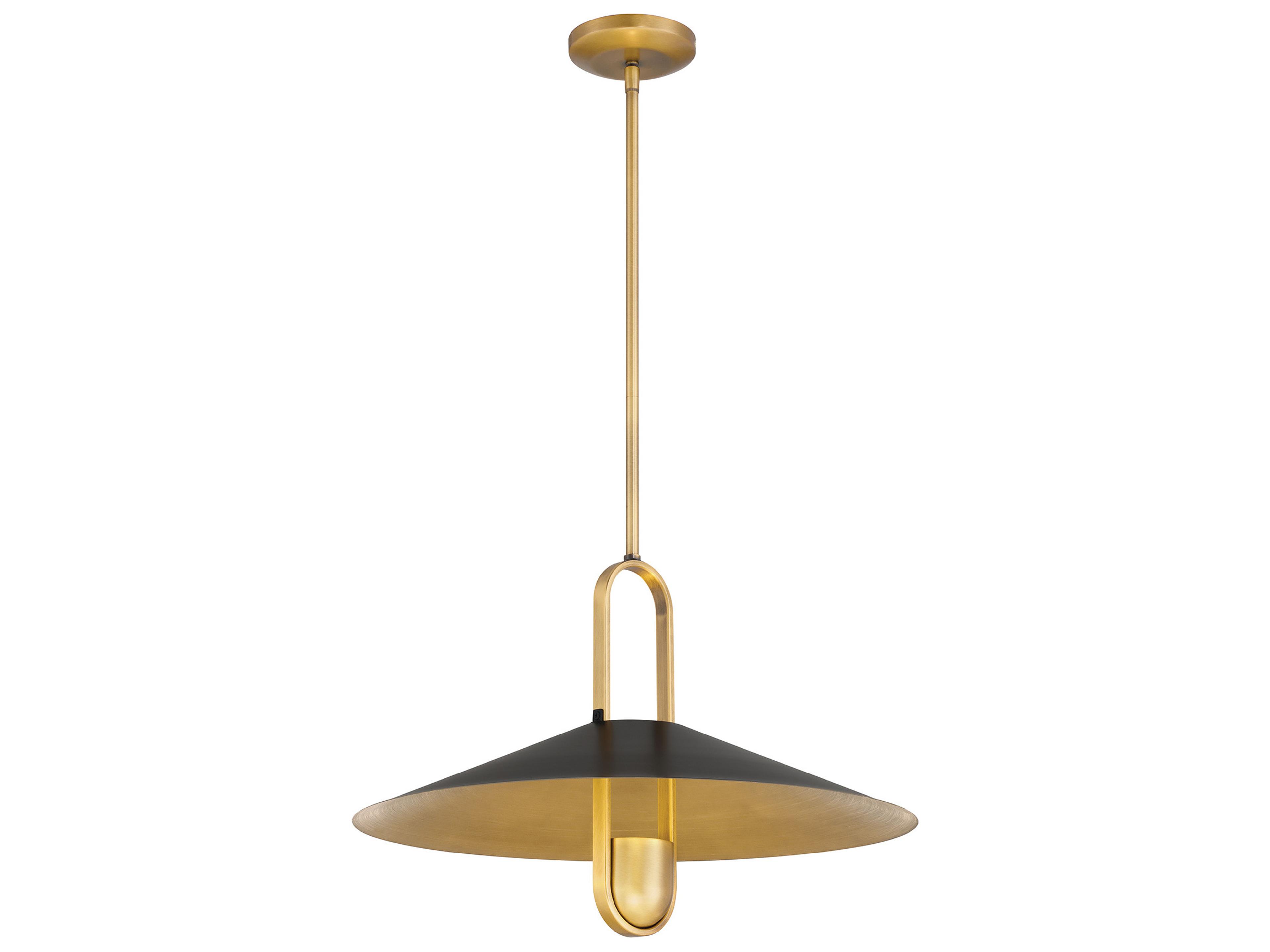 Minka Lavery Goldenridge 1-Light Legacy Brass Dark Matte Black Pendant