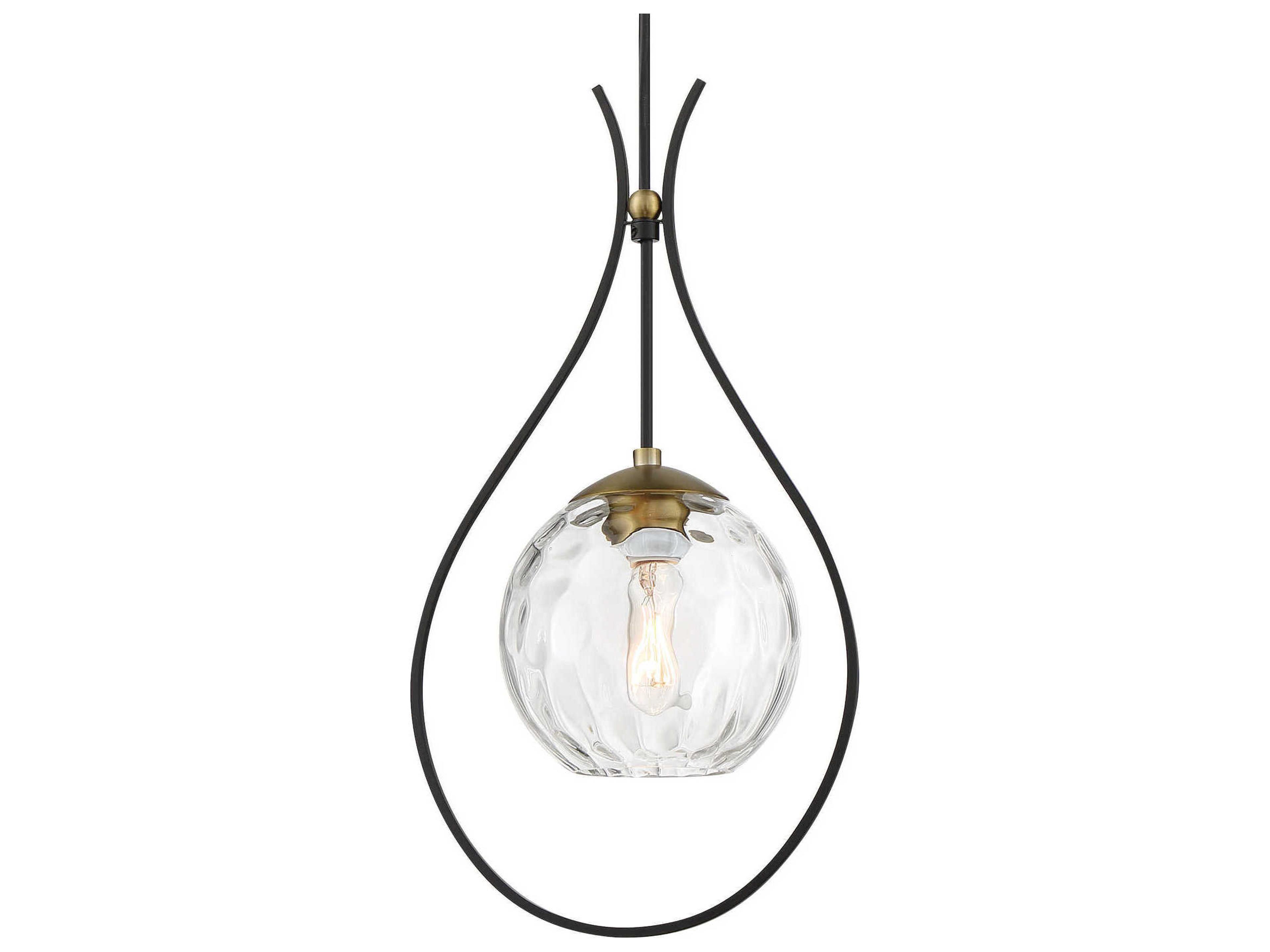 Cody 1-Light Coal Soft Brass Black Glass Globe Mini Pendant