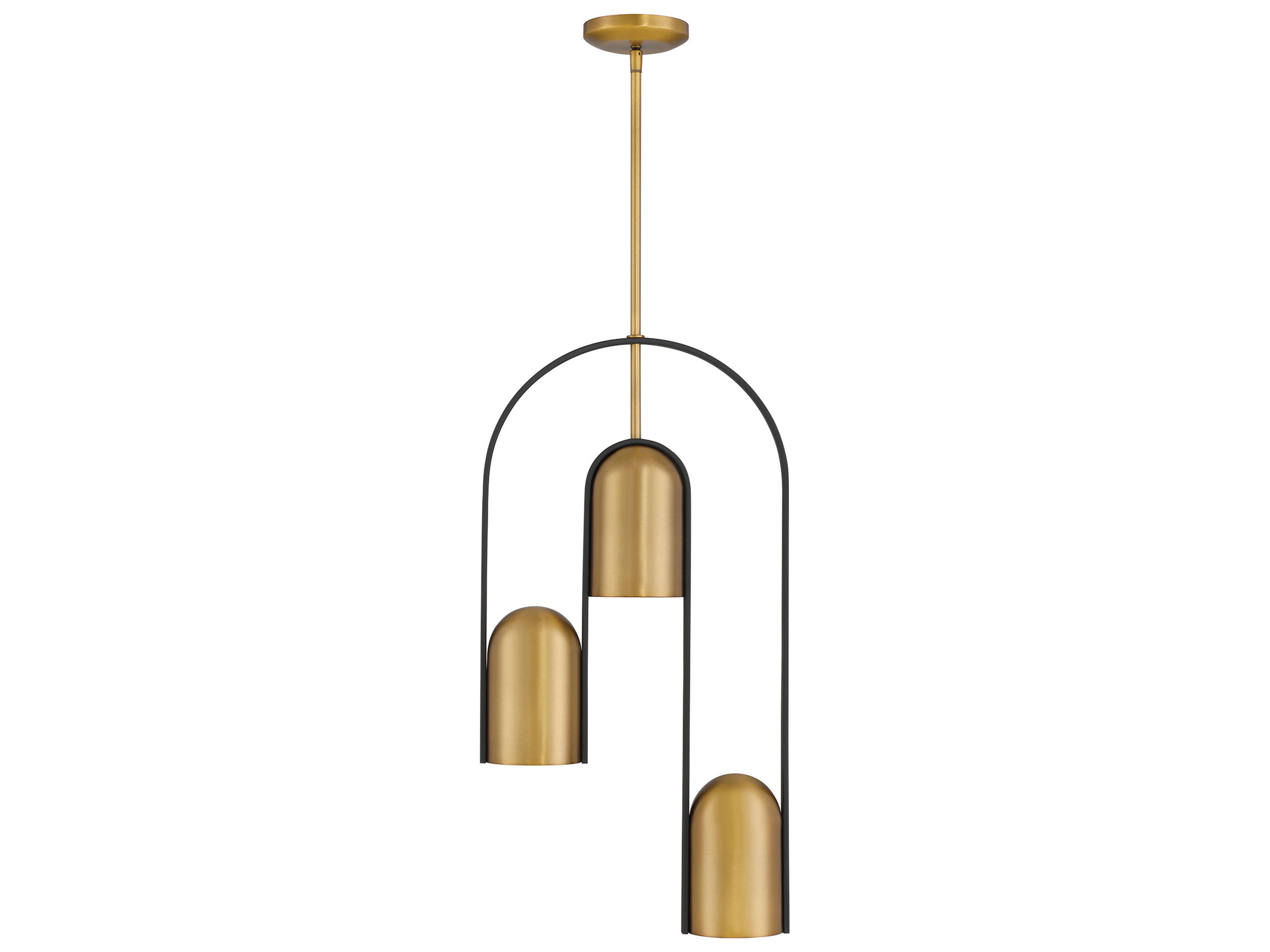 Cane 3-Light Legacy Brass Sand Coal Pendant