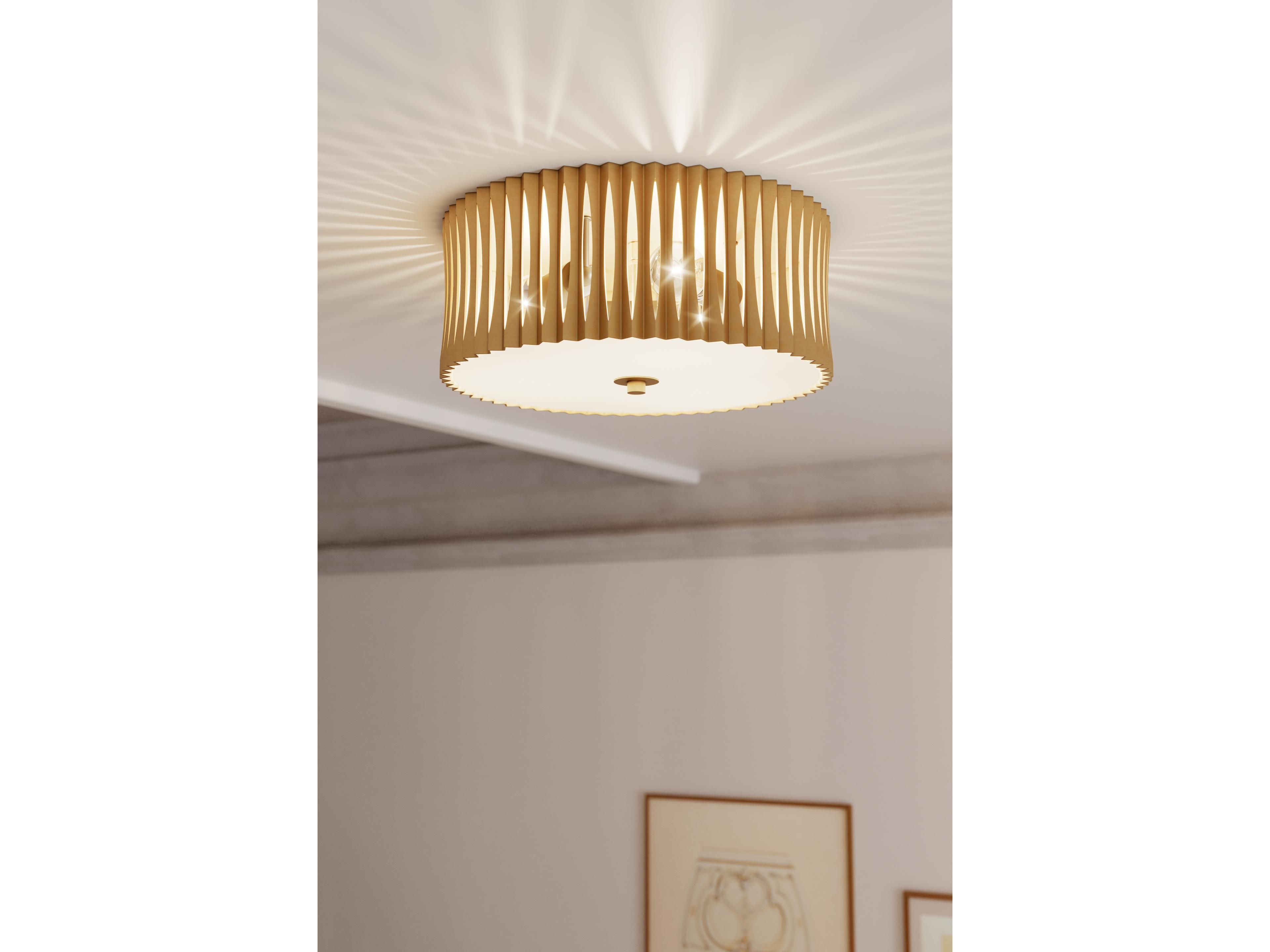 Minka Lavery Aven 3-Light Sand Coal Black Brass Drum Flush Mount