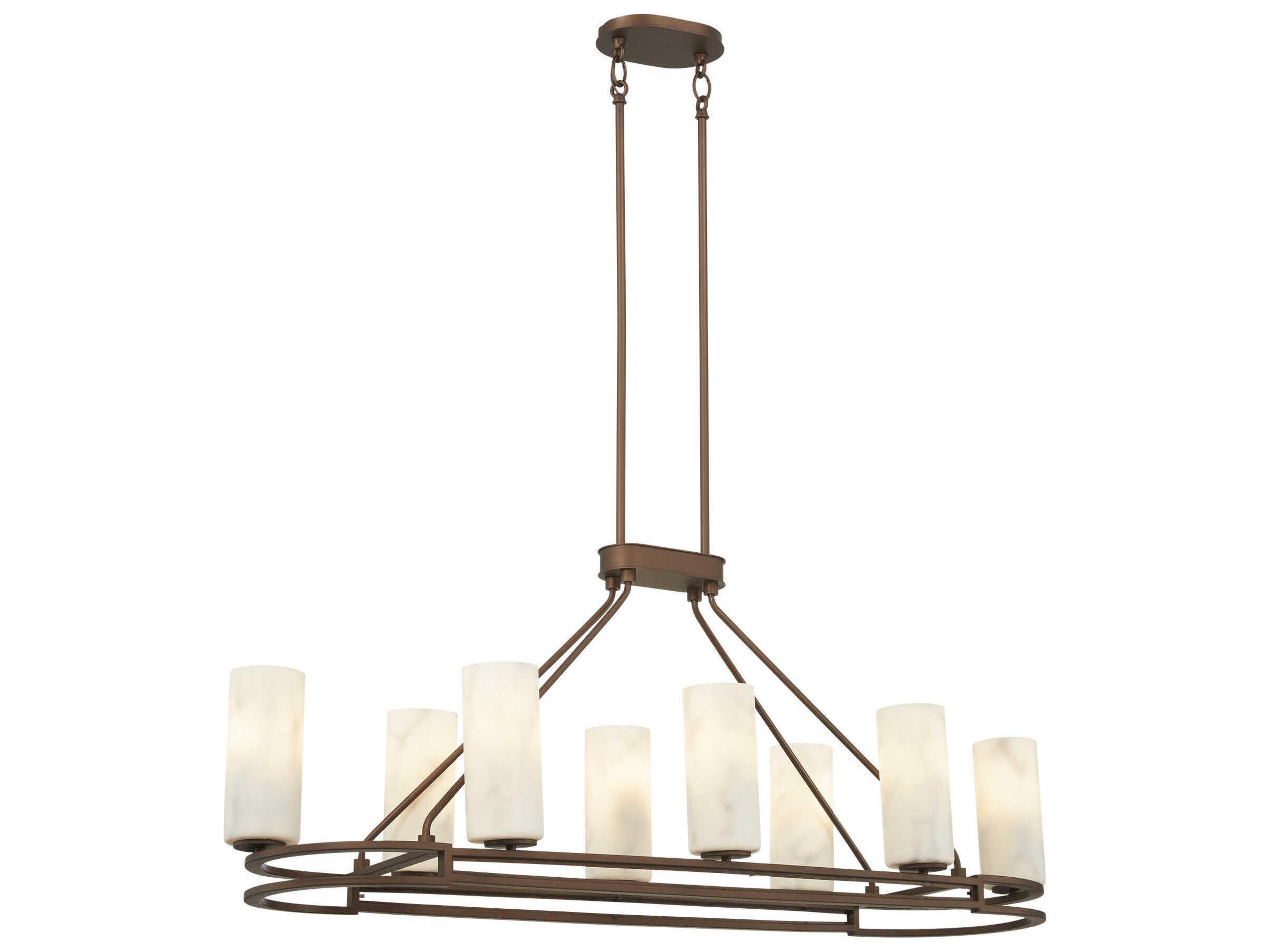Buchanan 8-Light Hellenic Bronze Cylinder Linear Island Pendant