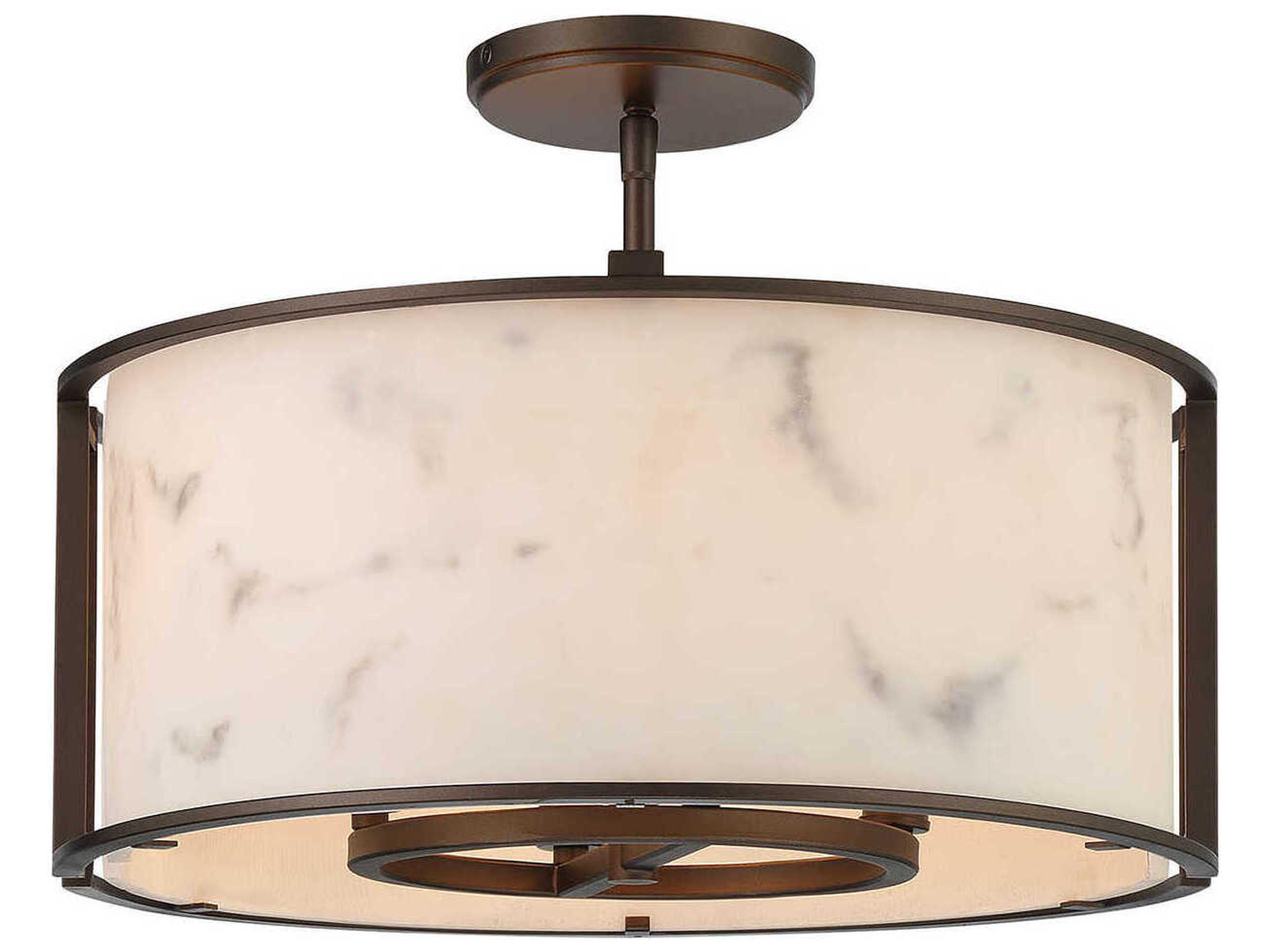 Buchanan 4-Light Hellenic Bronze Drum Semi Flush Mount