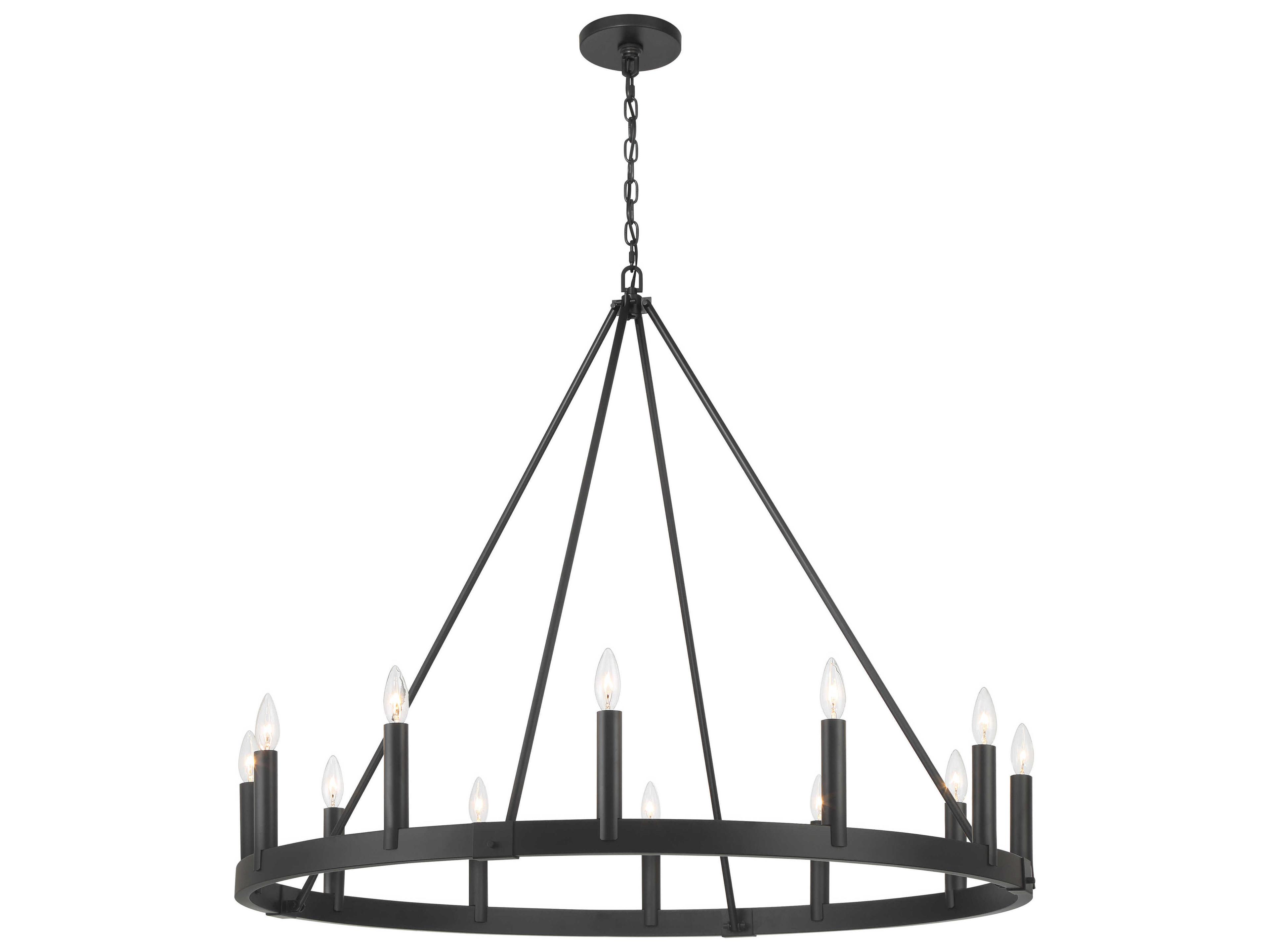 Minka Lavery Dutton 12-Light Coal Black Chandelier