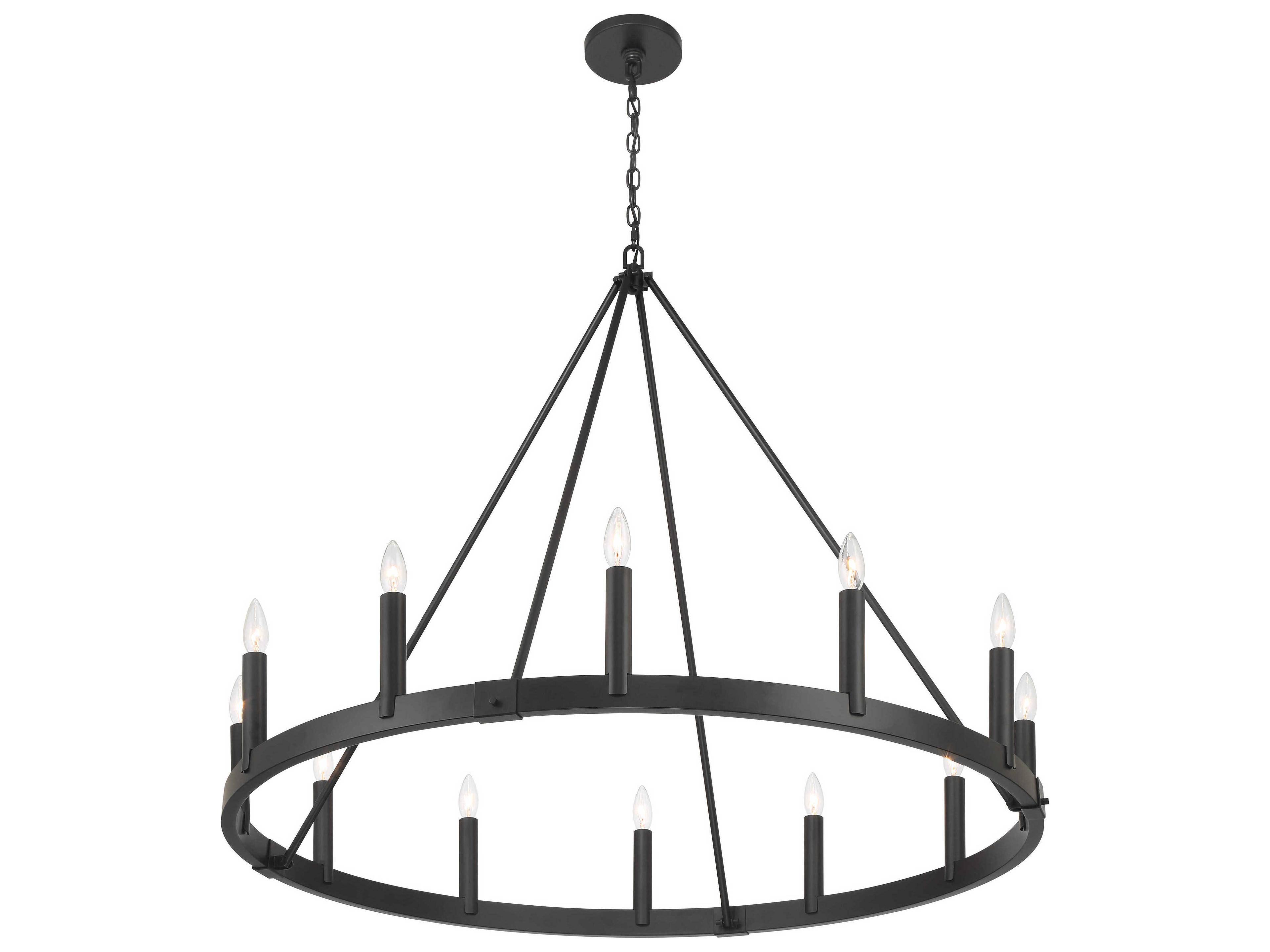 Minka Lavery Dutton 12-Light Coal Black Chandelier