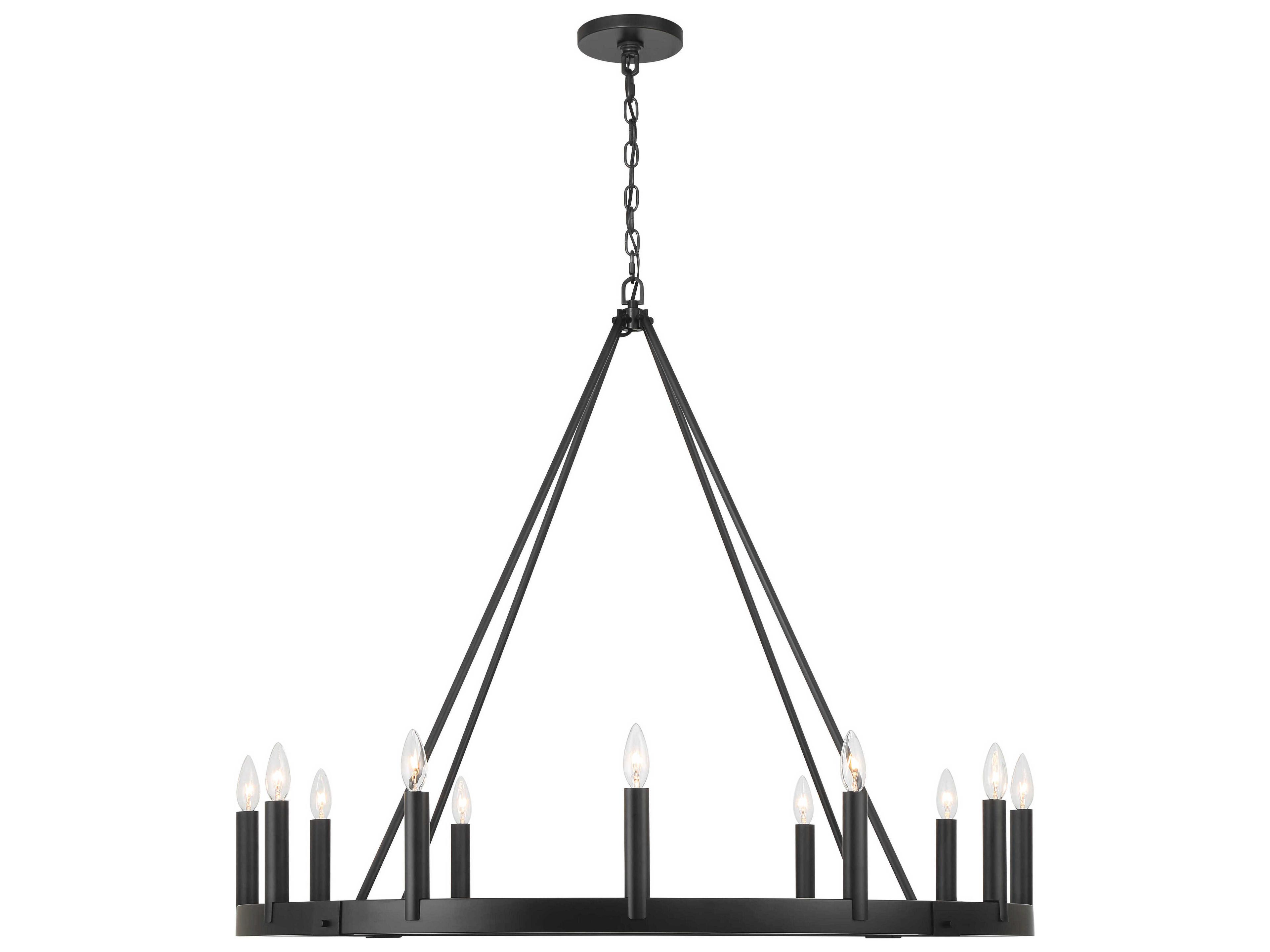 Minka Lavery Dutton 12-Light Coal Black Chandelier