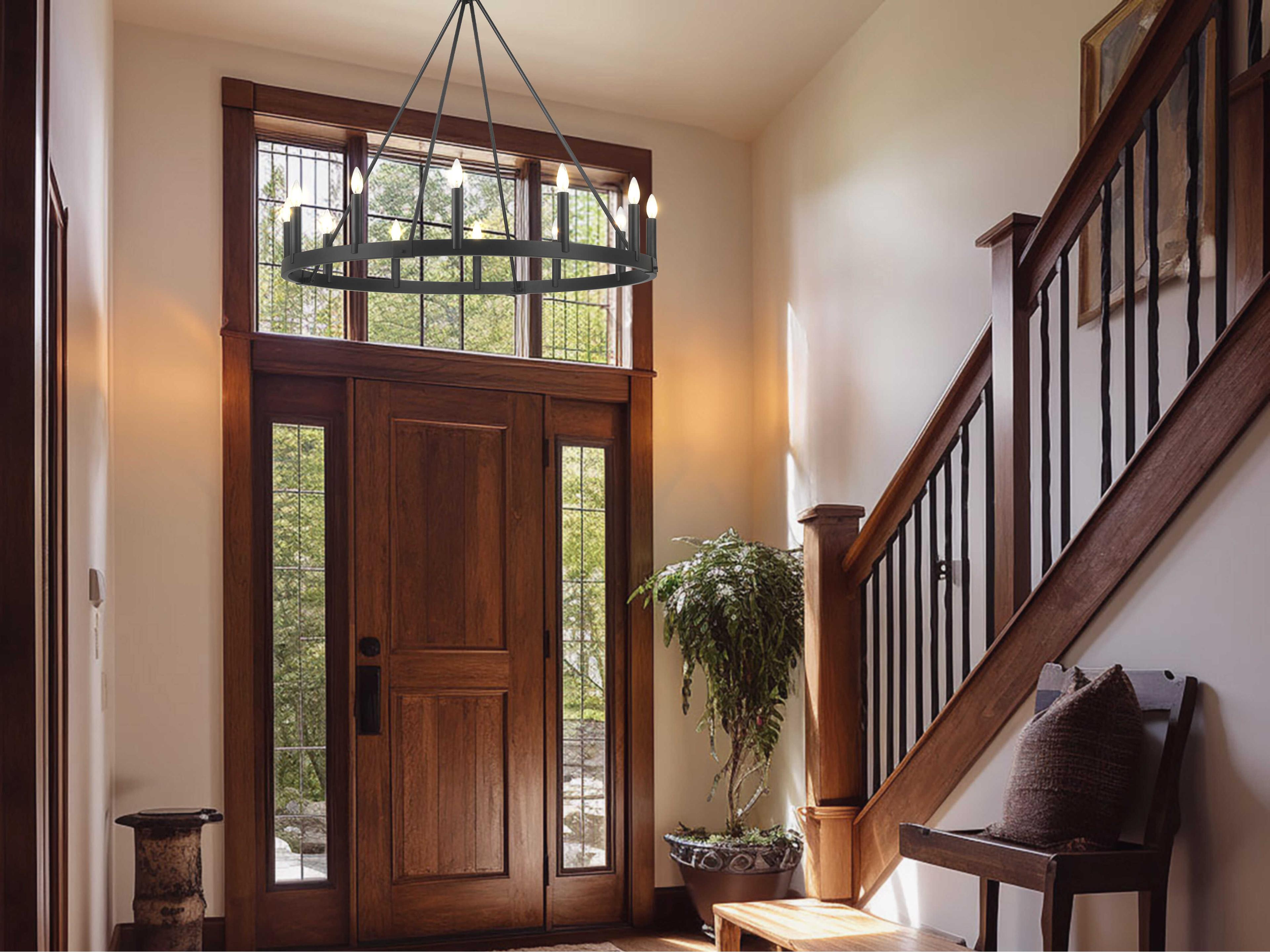 Minka Lavery Dutton 12-Light Coal Black Chandelier