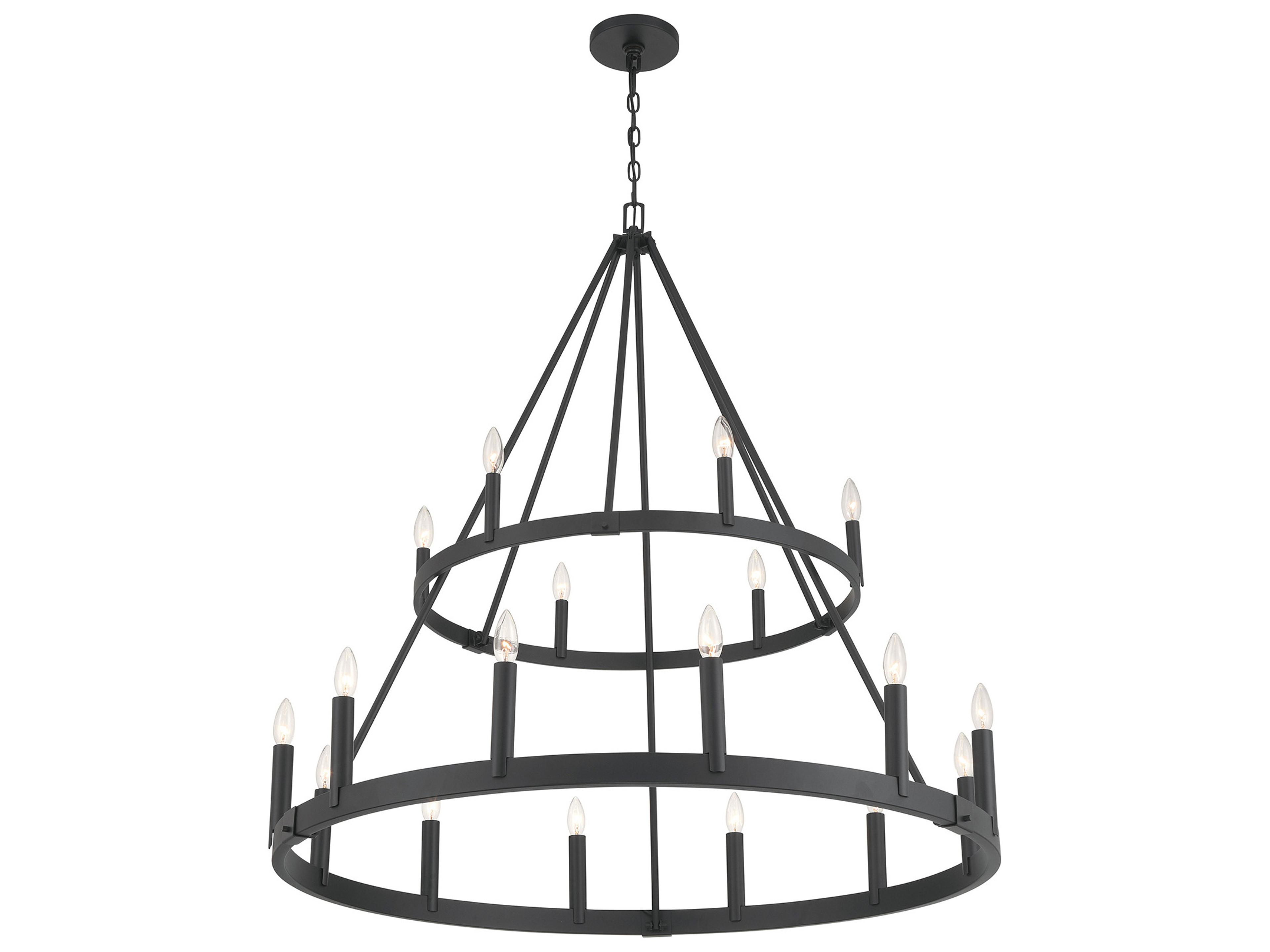 Minka Lavery Dutton 18-Light Coal Black Candelabra Tiered Chandelier