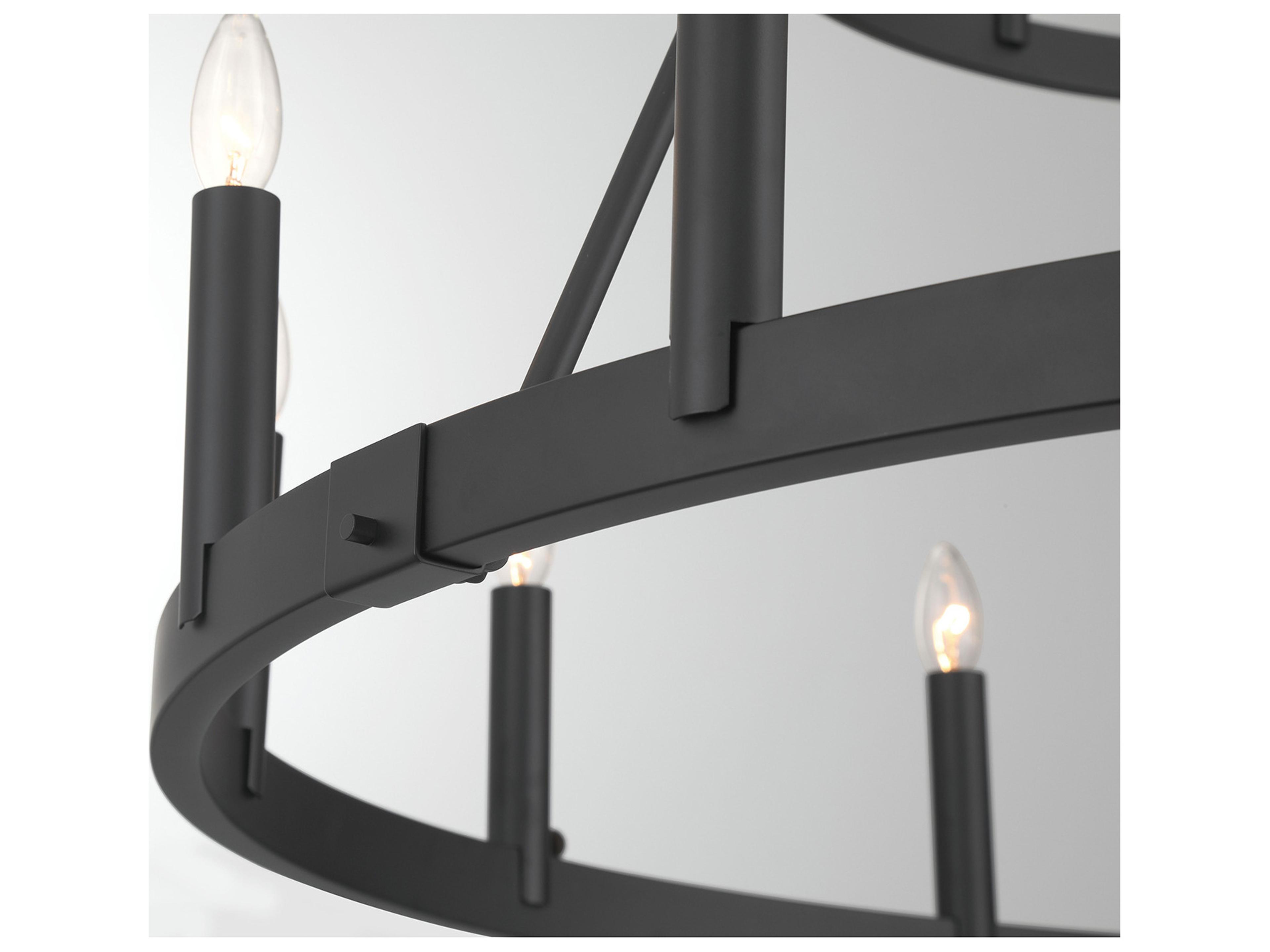 Minka Lavery Dutton 18-Light Coal Black Candelabra Tiered Chandelier