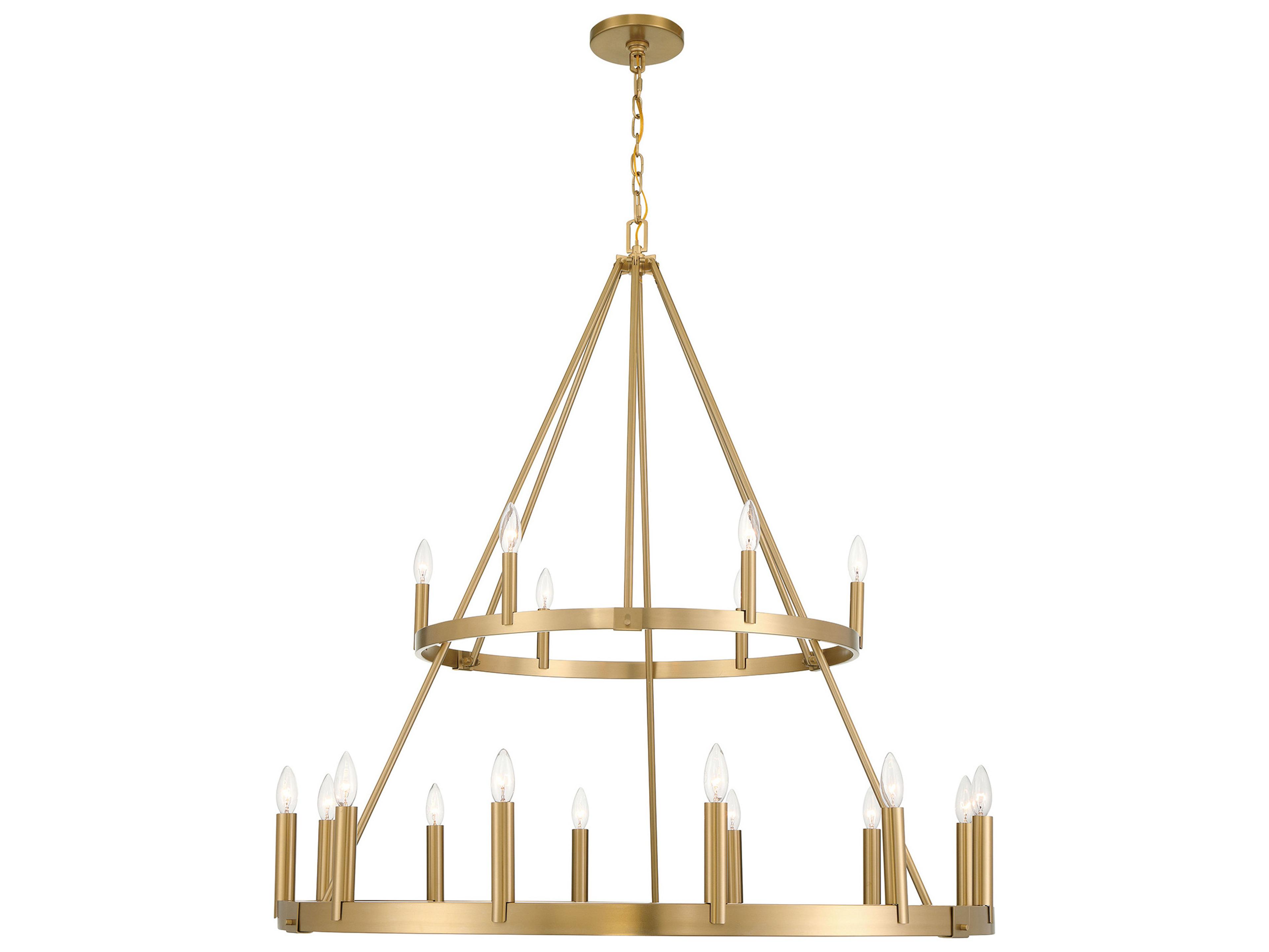Dutton 18-Light Signature Brass Candelabra Chandelier