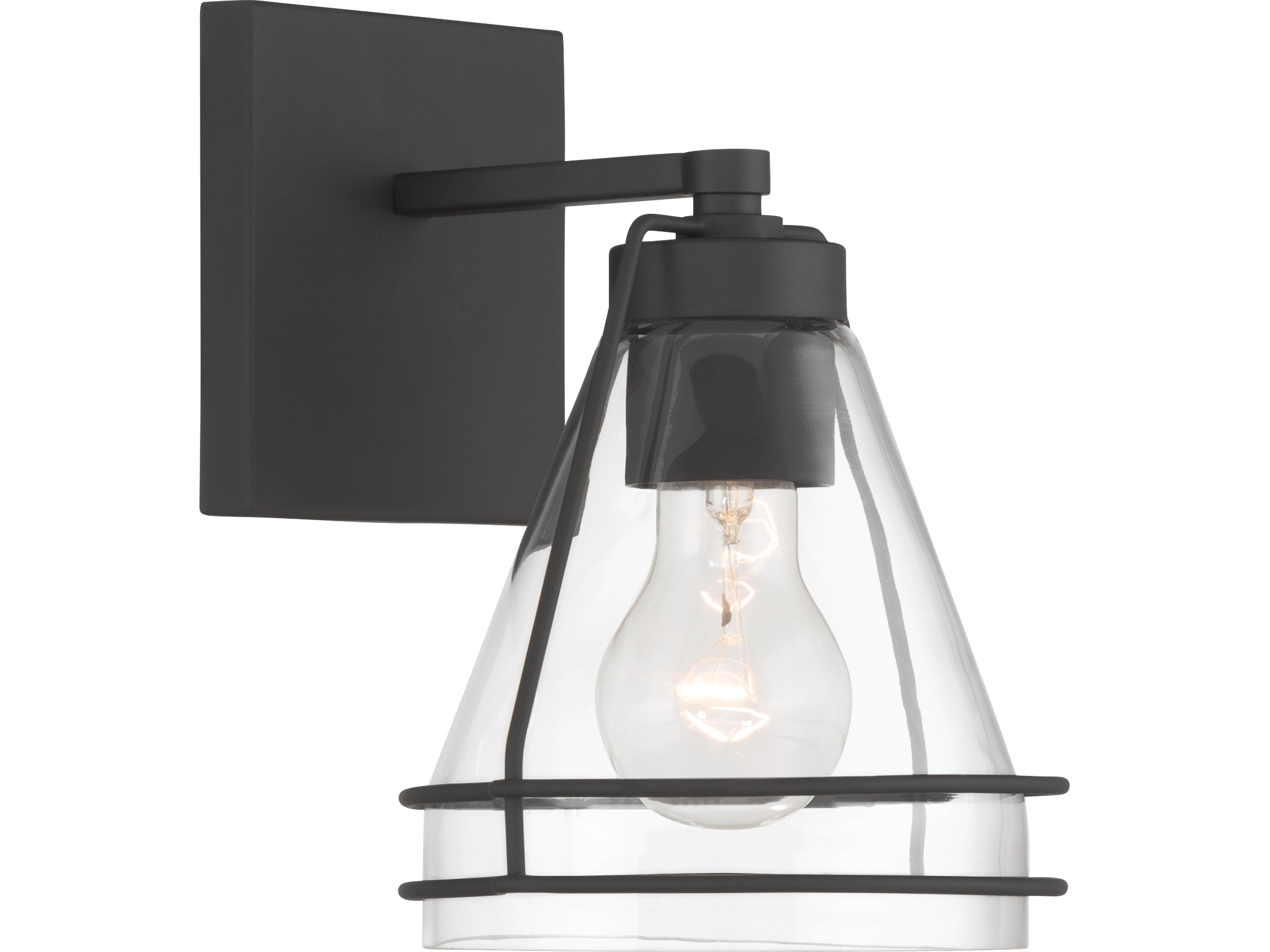 Lorenth 1-Light Dark Matte Black Wall Sconce