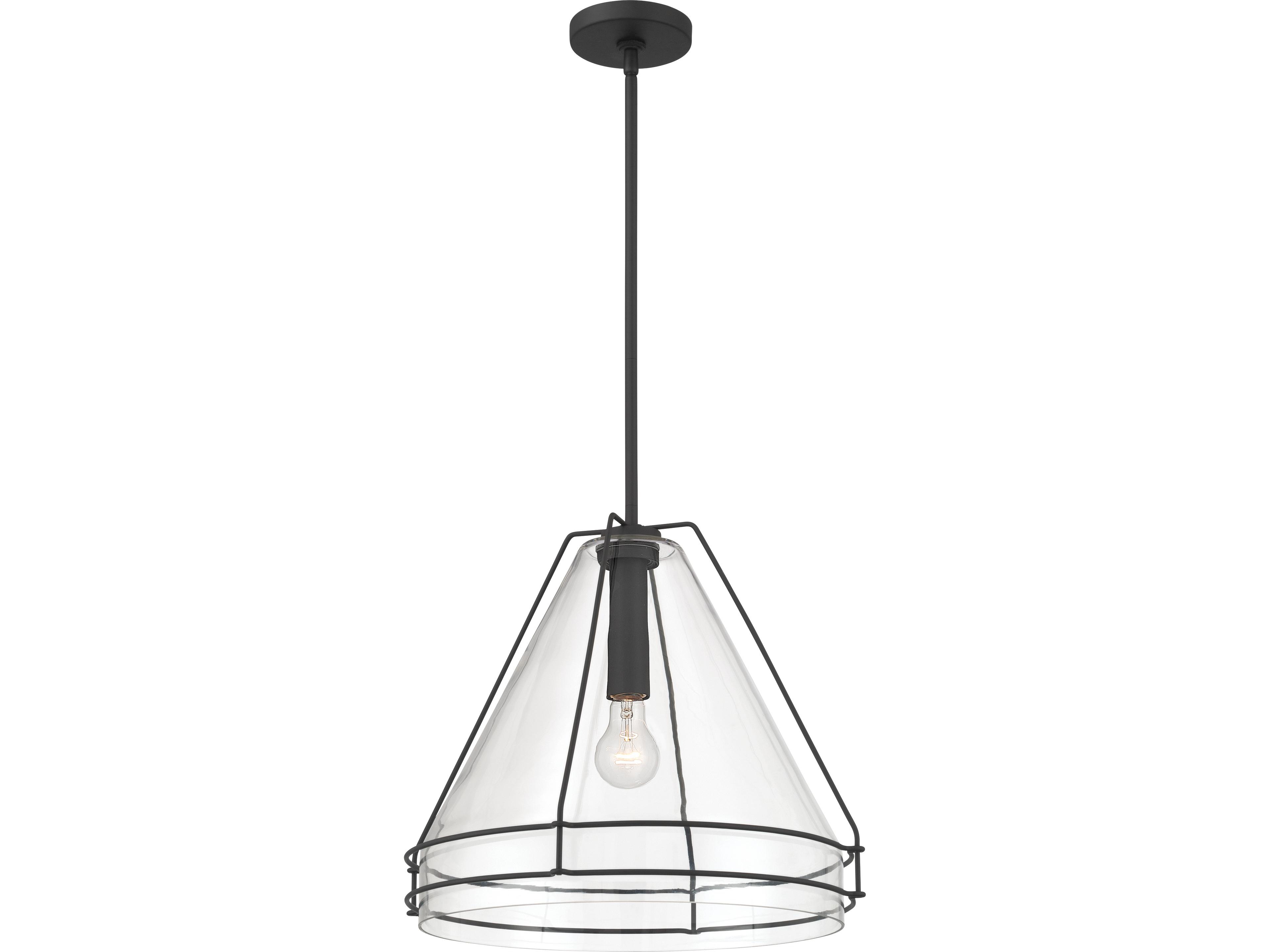 Lorenth 1-Light Dark Matte Black Pendant