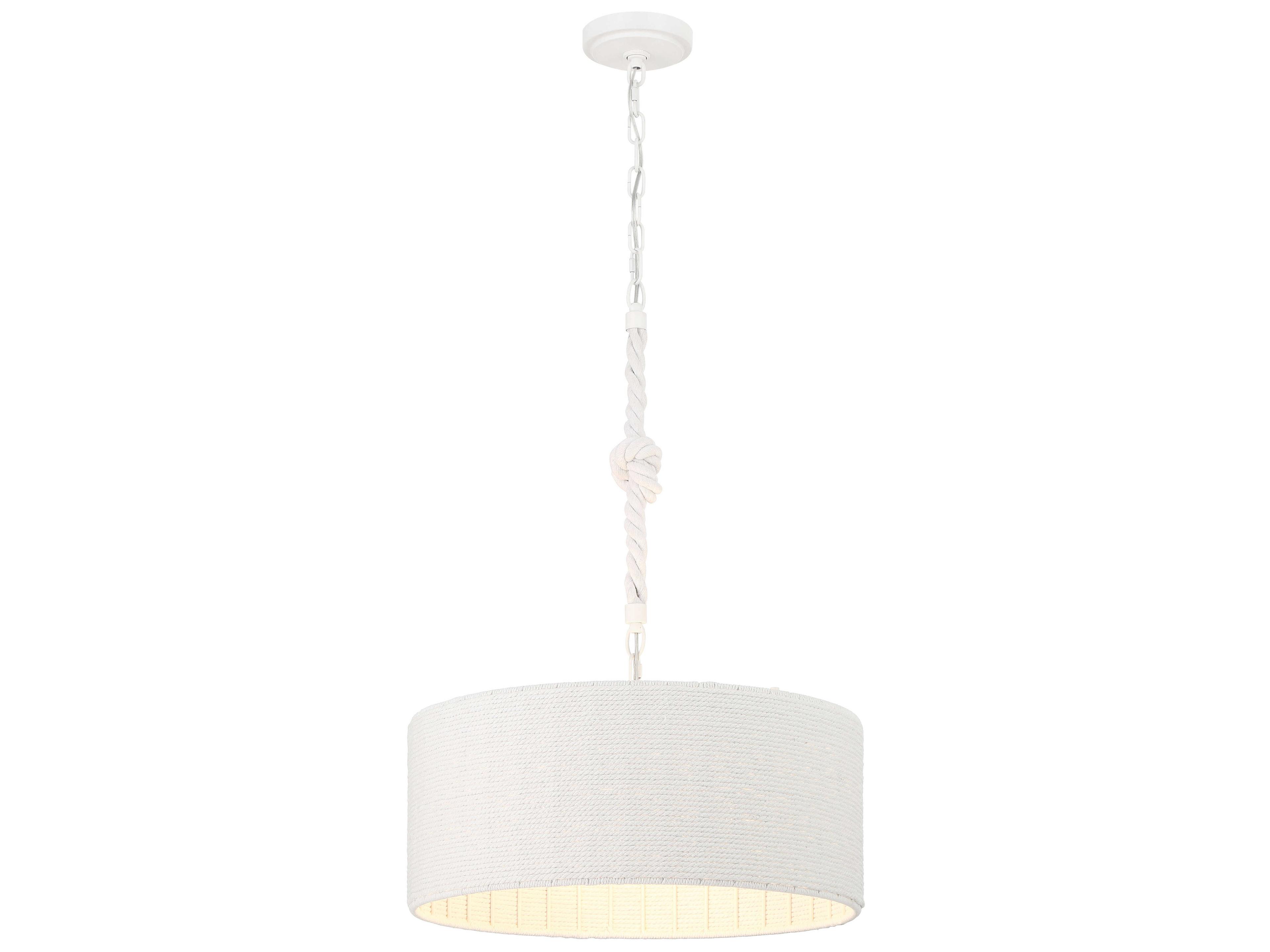 Lodelle 3-Light Matte White Drum Pendant