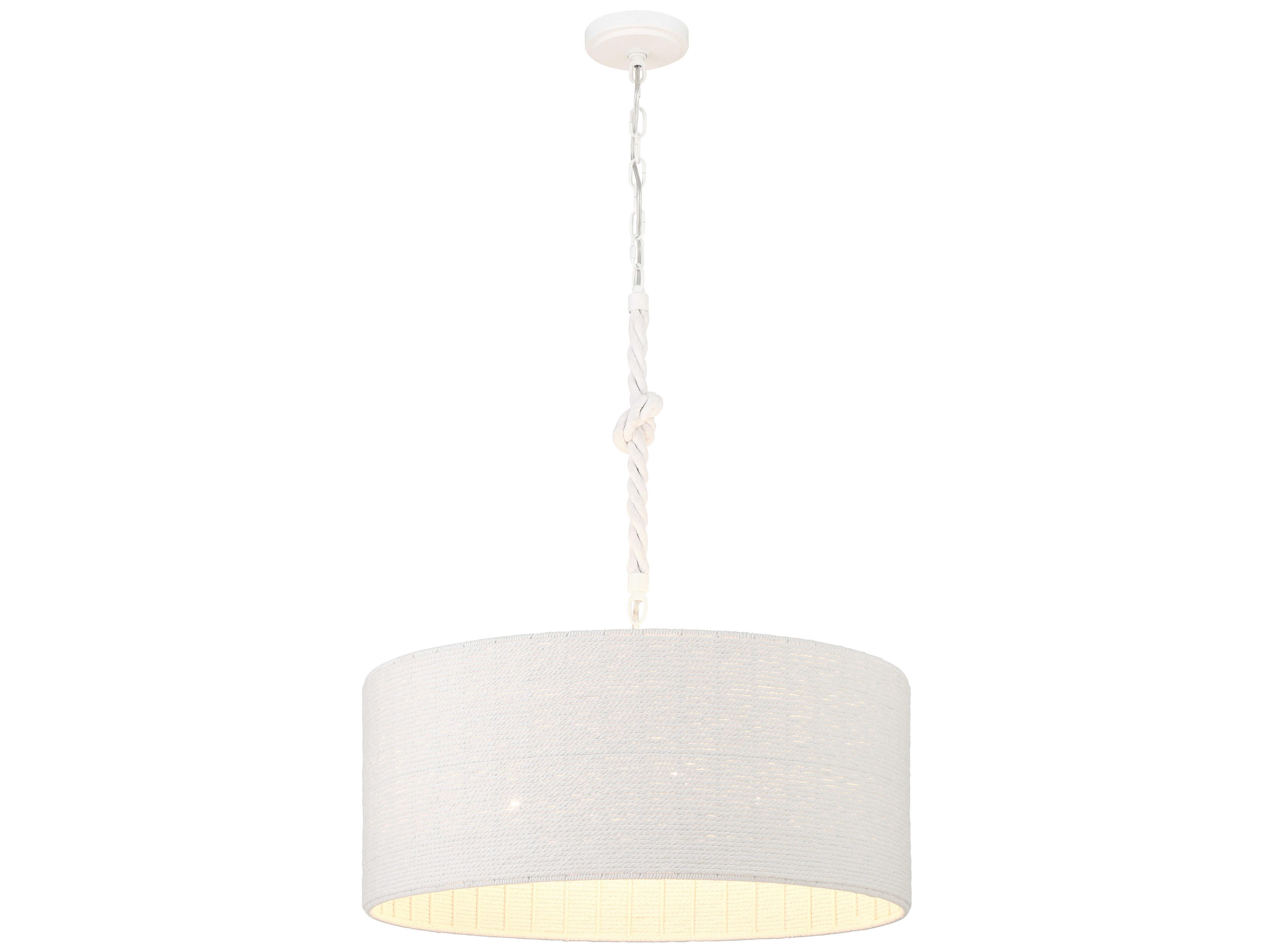 Lodelle 4-Light Matte White Drum Pendant