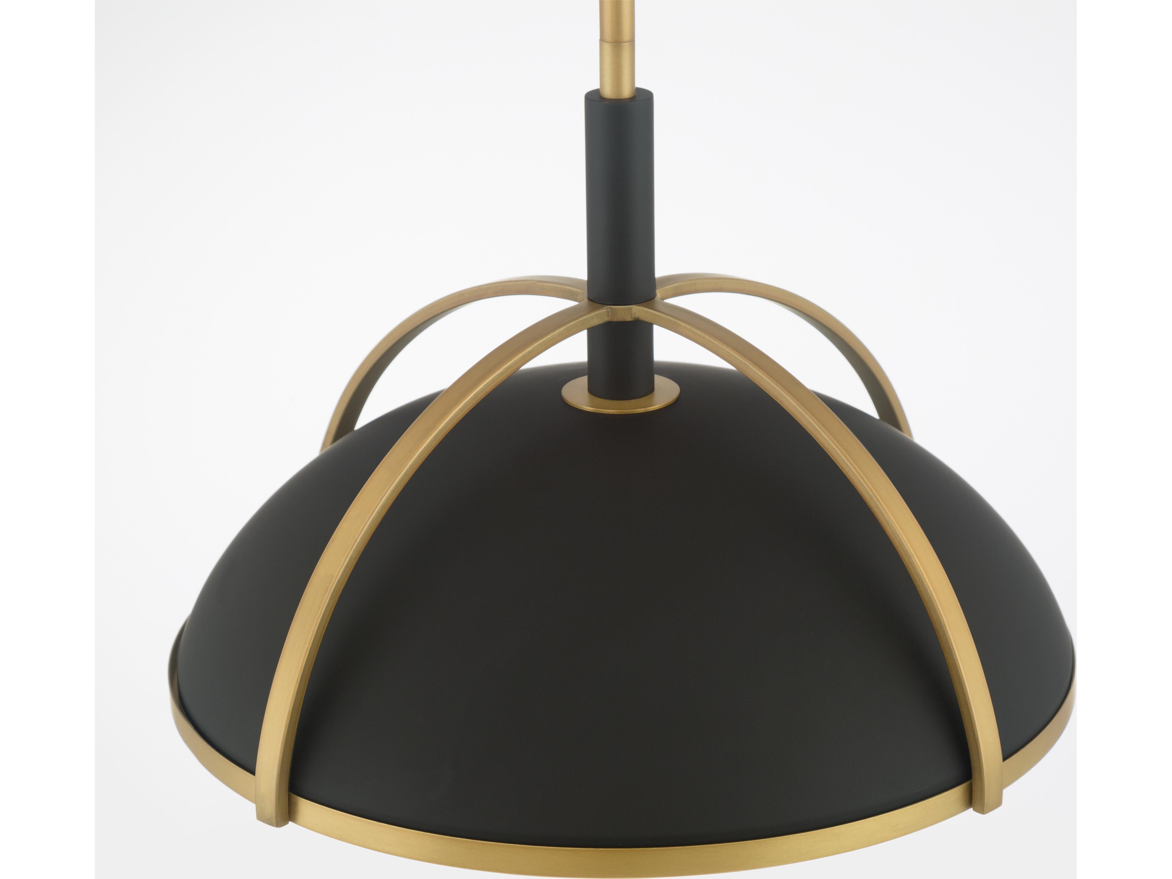 Minka Lavery Yorkshire 2-Light Dark Matte Black Dome Pendant