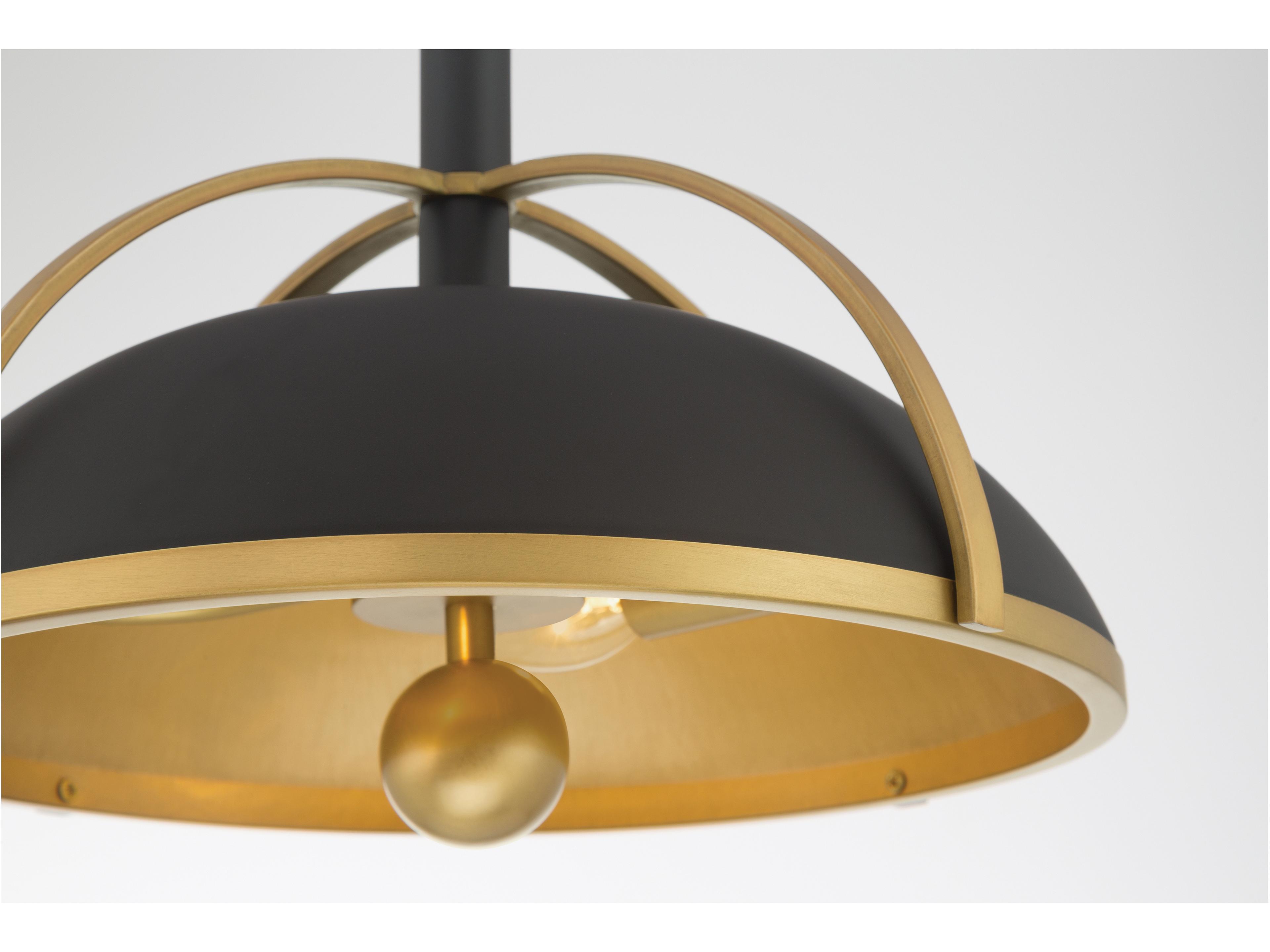Minka Lavery Yorkshire 2-Light Dark Matte Black Dome Pendant