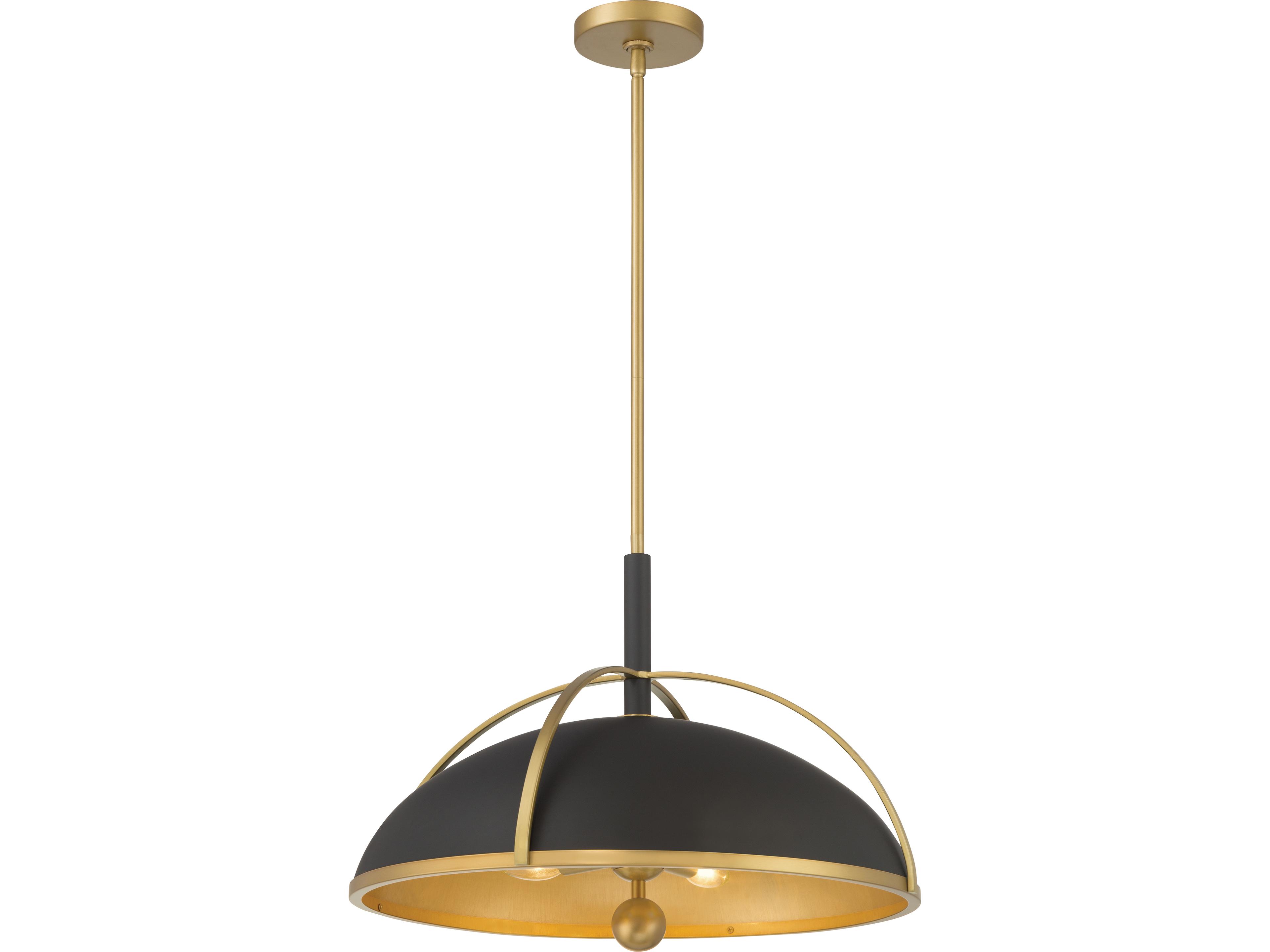 Yorkshire 4-Light Dark Matte Black Dome Pendant