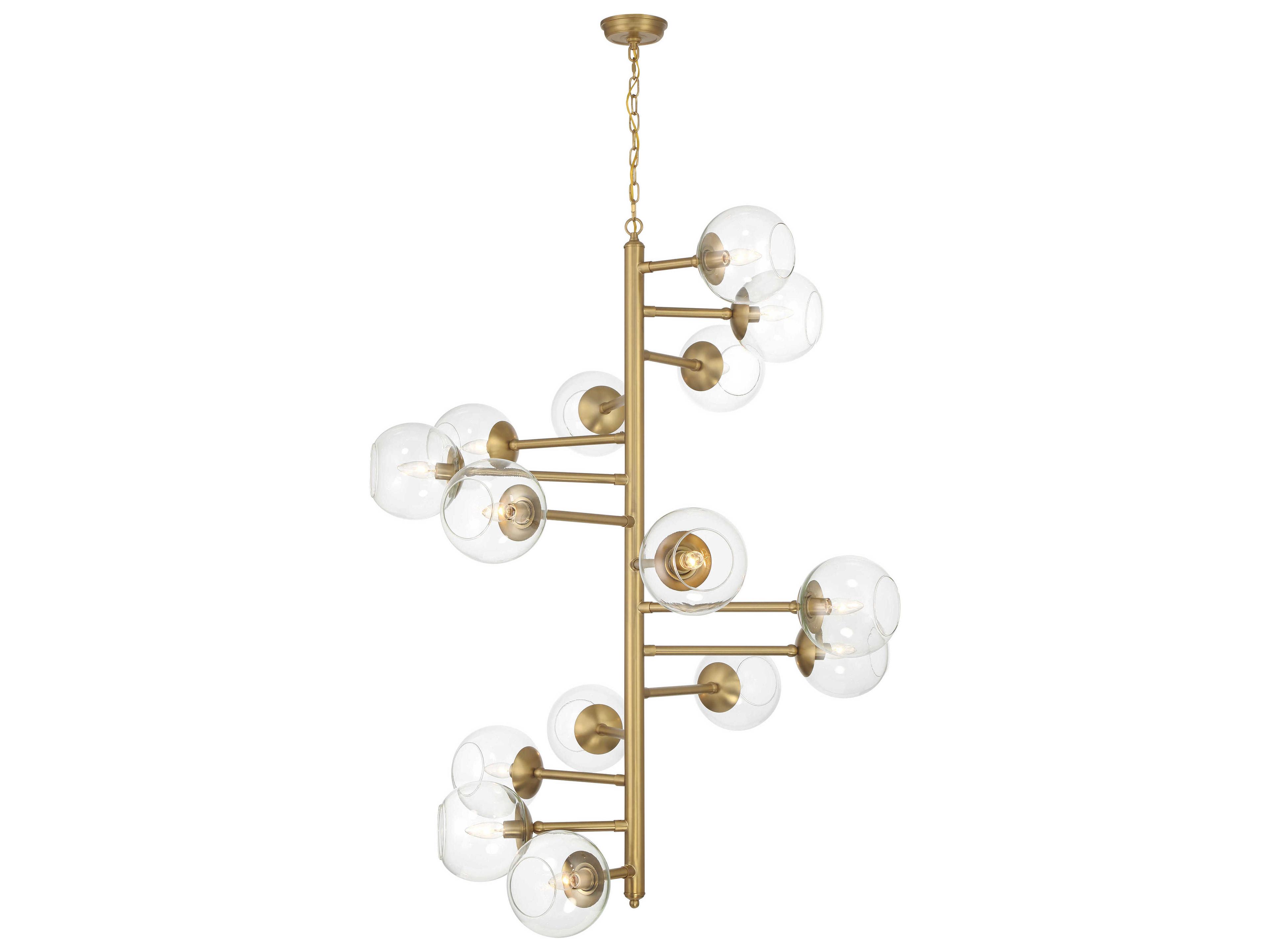 Millikan 15-Light Signature Brass Globe Tiered Pendant