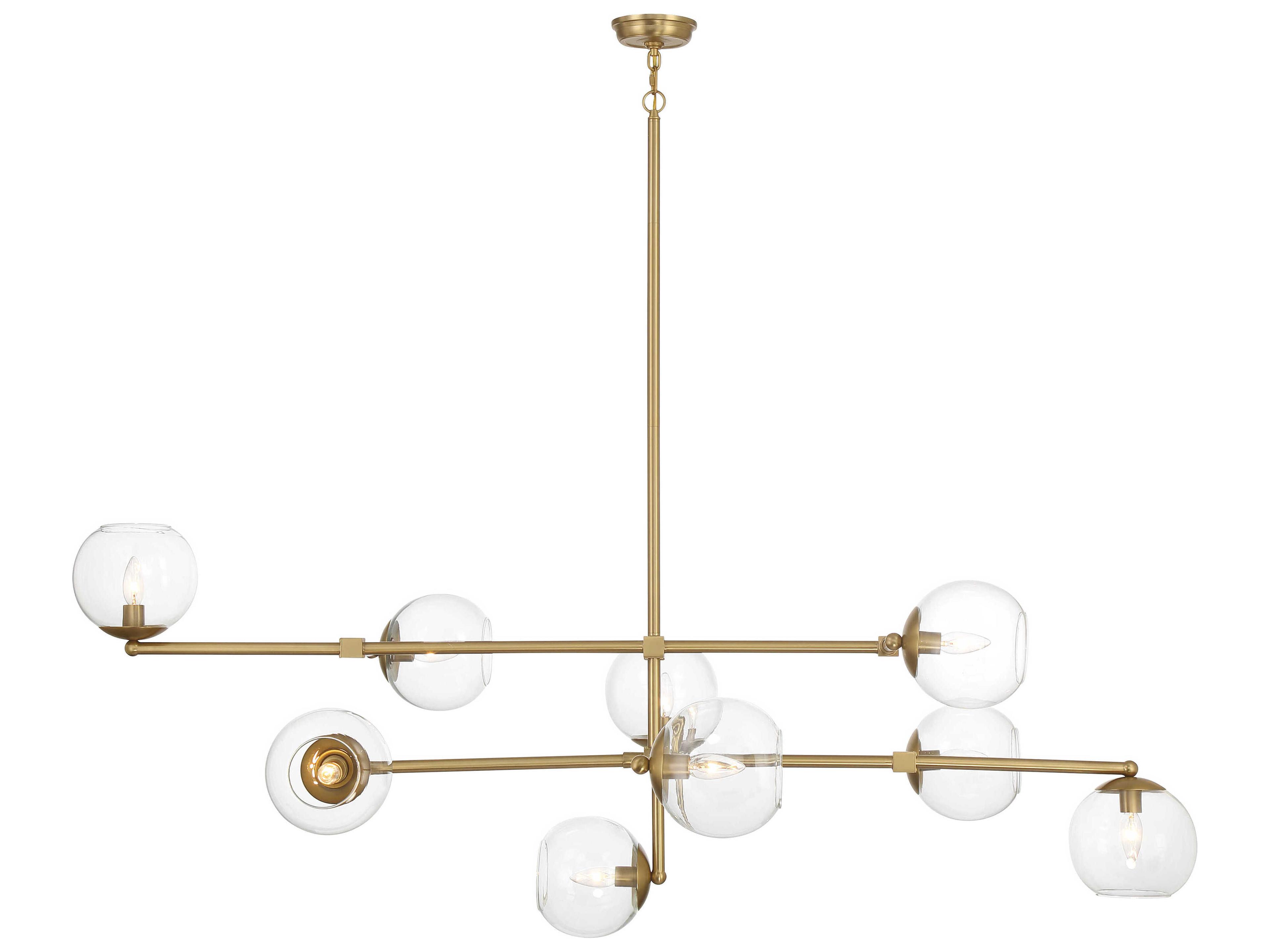 Millikan 9-Light Signature Brass Globe Tiered Island Pendant