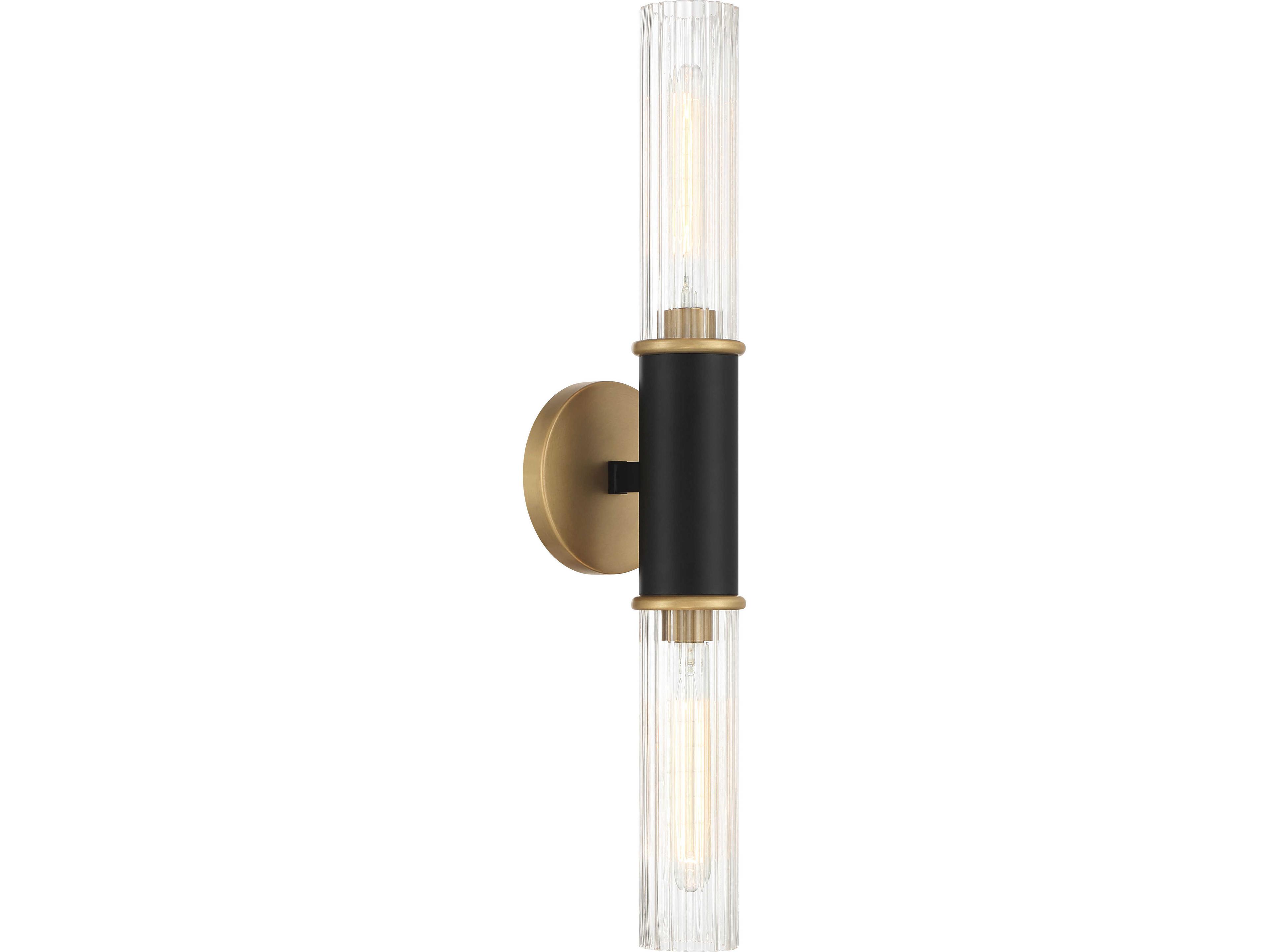 Stamford 2-Light Legacy Brass Black Wall Sconce