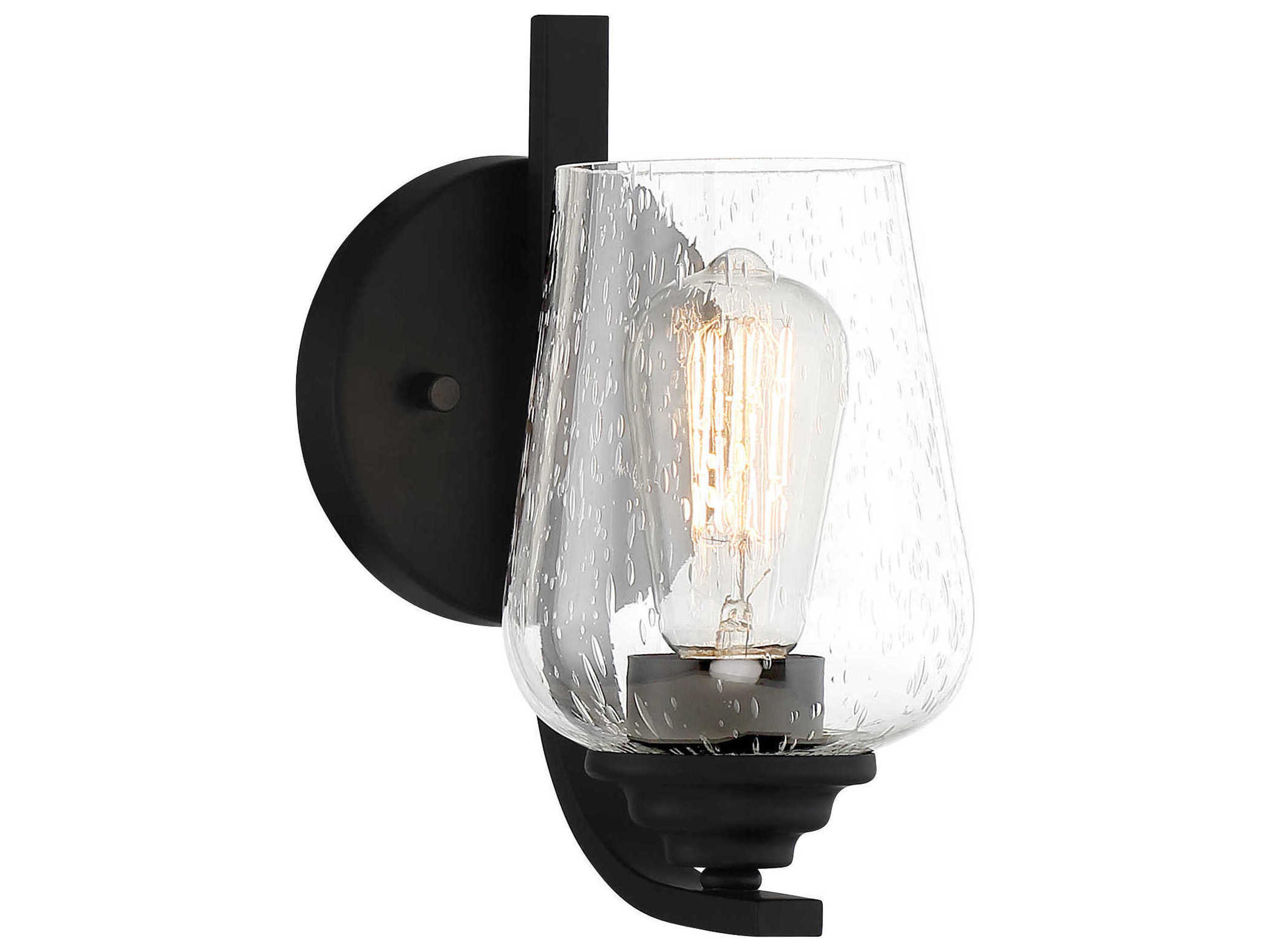 Shyloh 1-Light Coal Black Glass Wall Sconce
