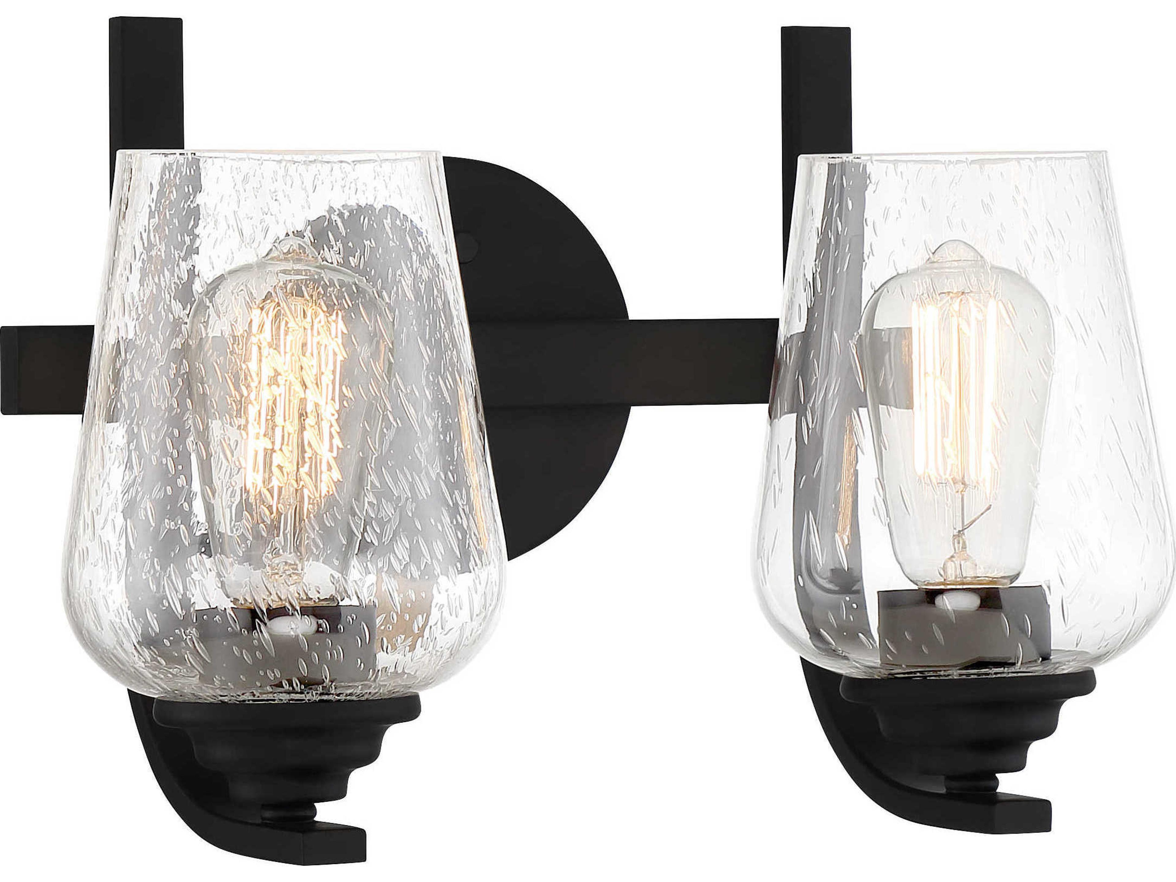 Shyloh 2-Light Coal Black Glass Vanity Light