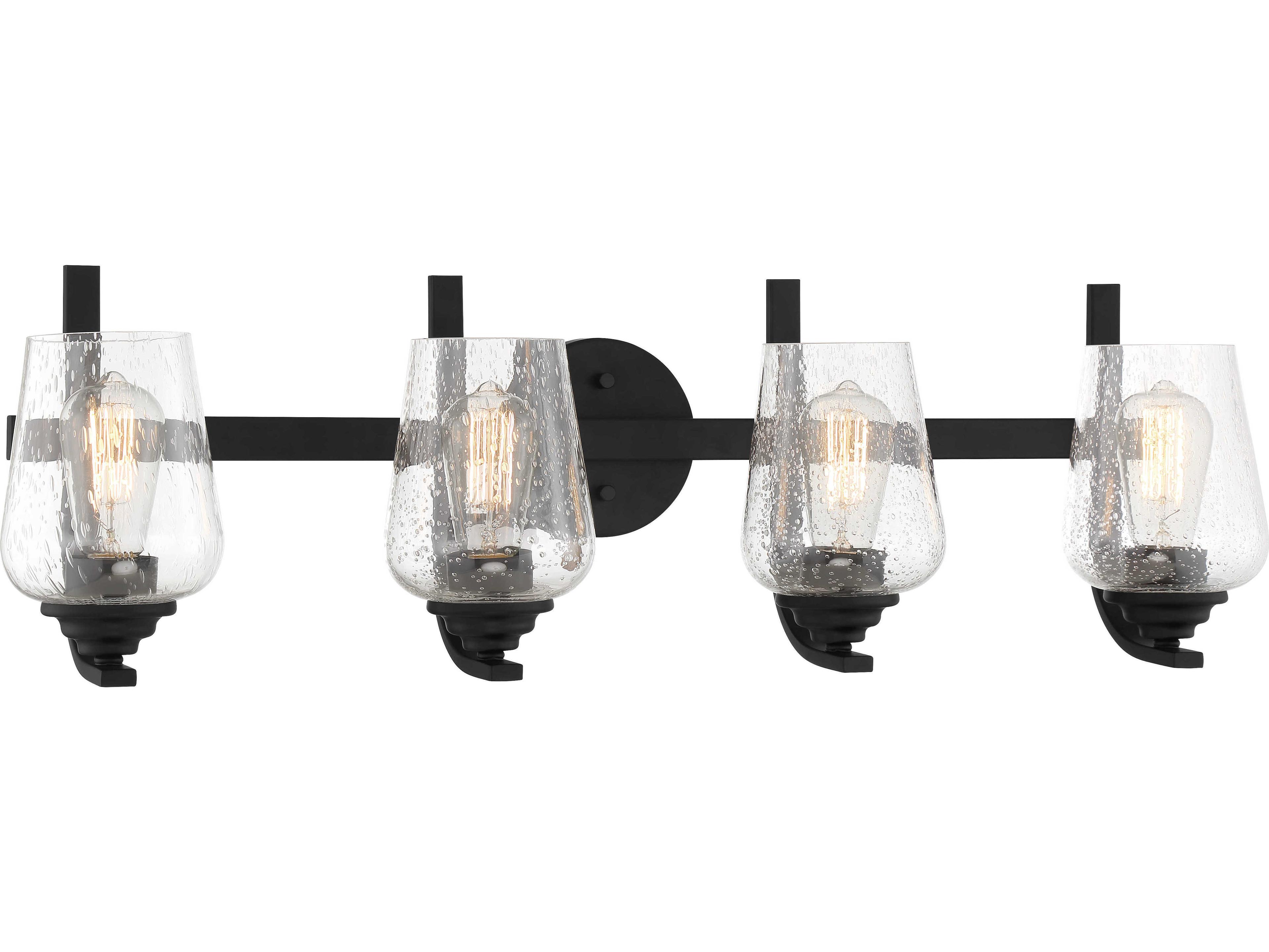Shyloh 4-Light Coal Black Glass Vanity Light